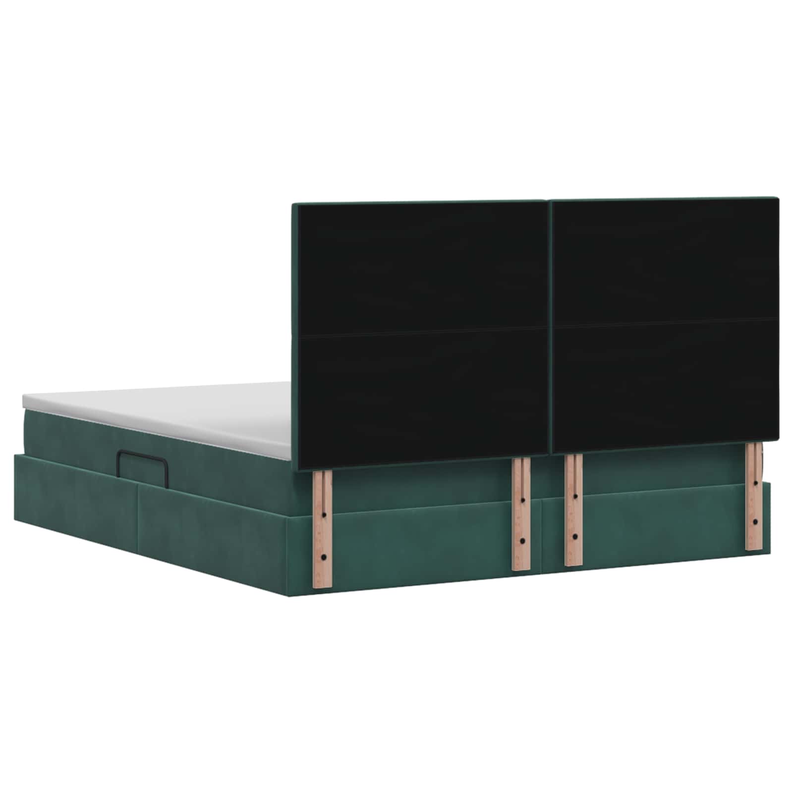Opslag bed met matras Donkergroen 160 x 200 cm Fluweel – afbeelding 8