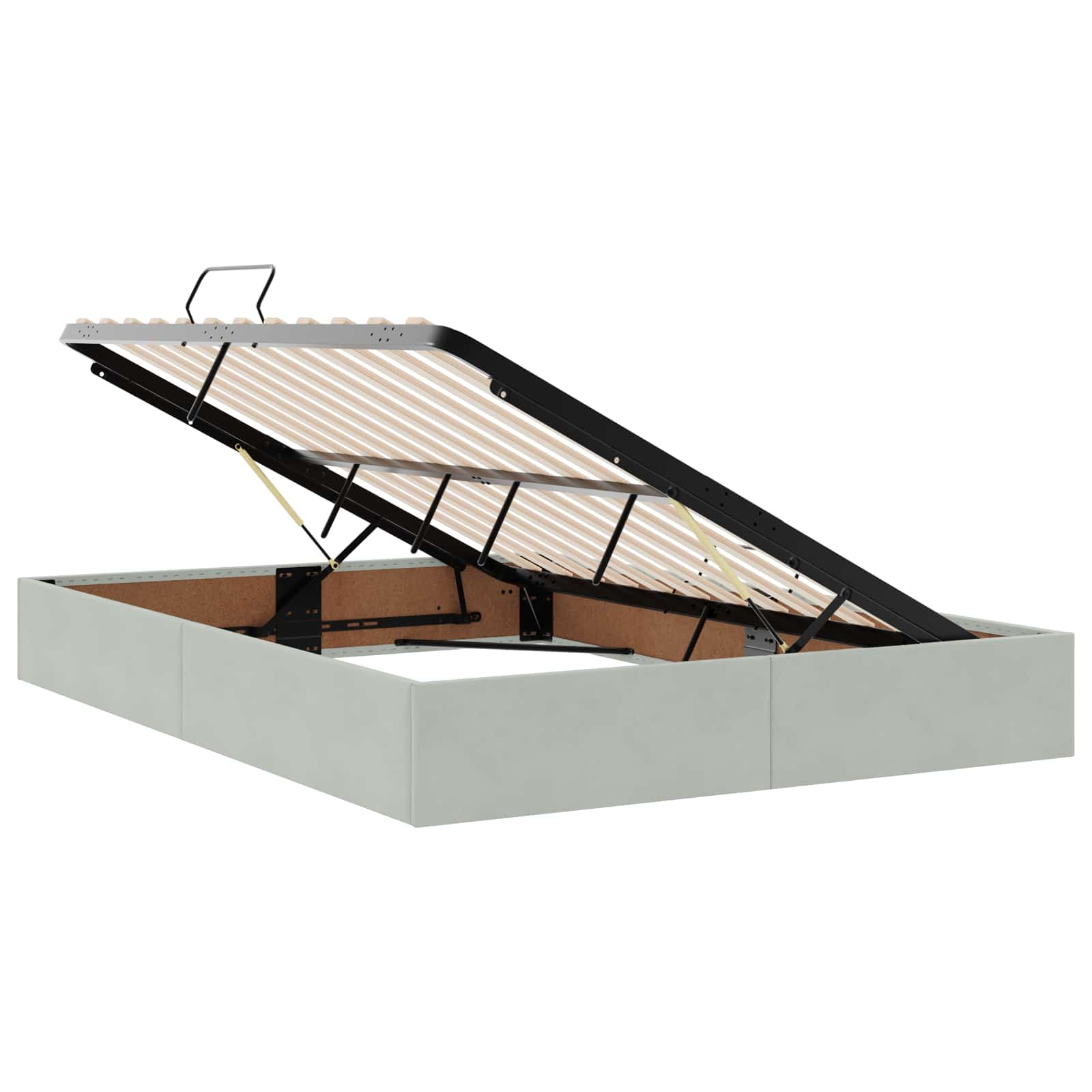 Opslag bed met matras Lichtgrijs 140 x 200 cm Fluweel – afbeelding 4
