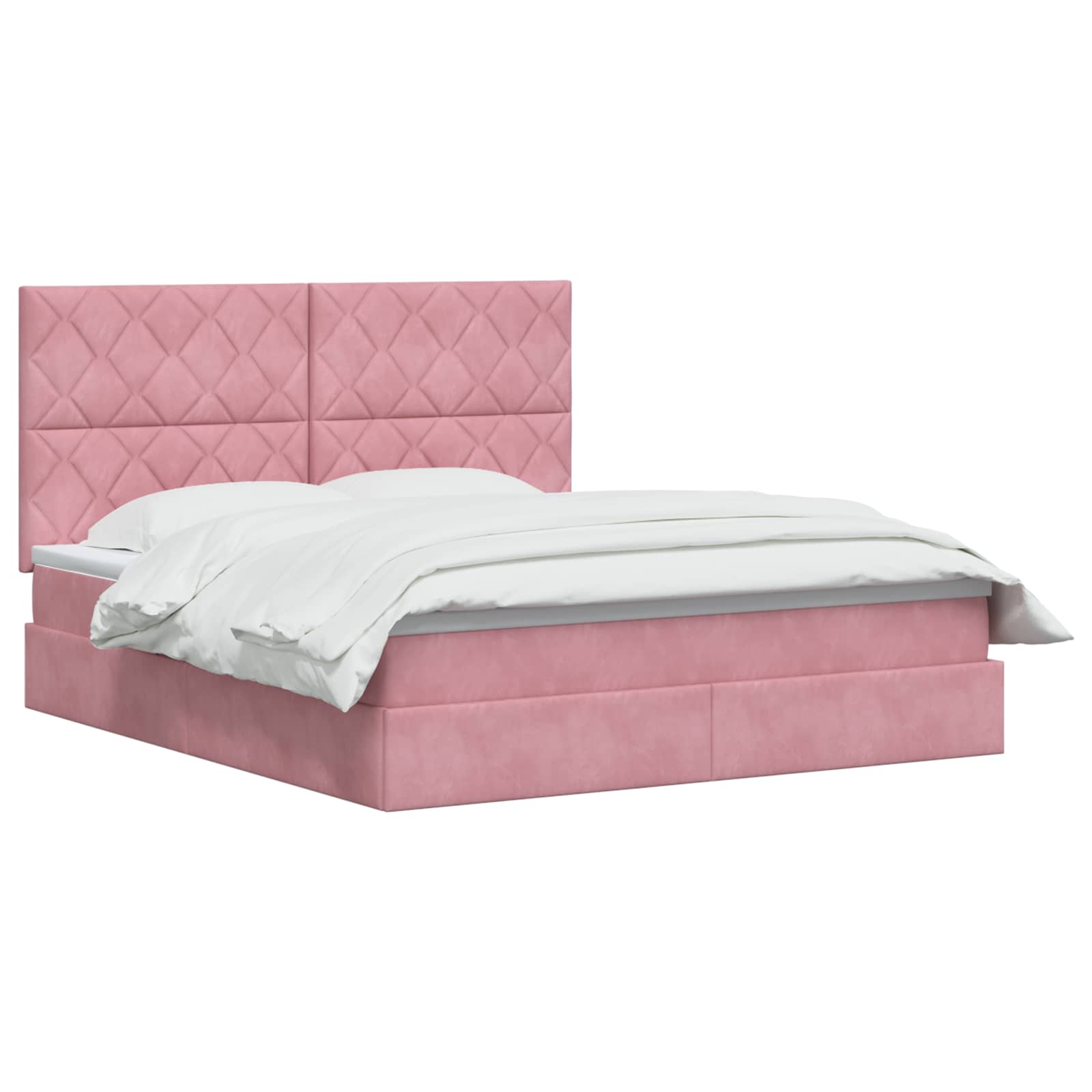 Opslag bed met matras met hoofdeinde Roze 180 x 200 cm Fluweel – afbeelding 2