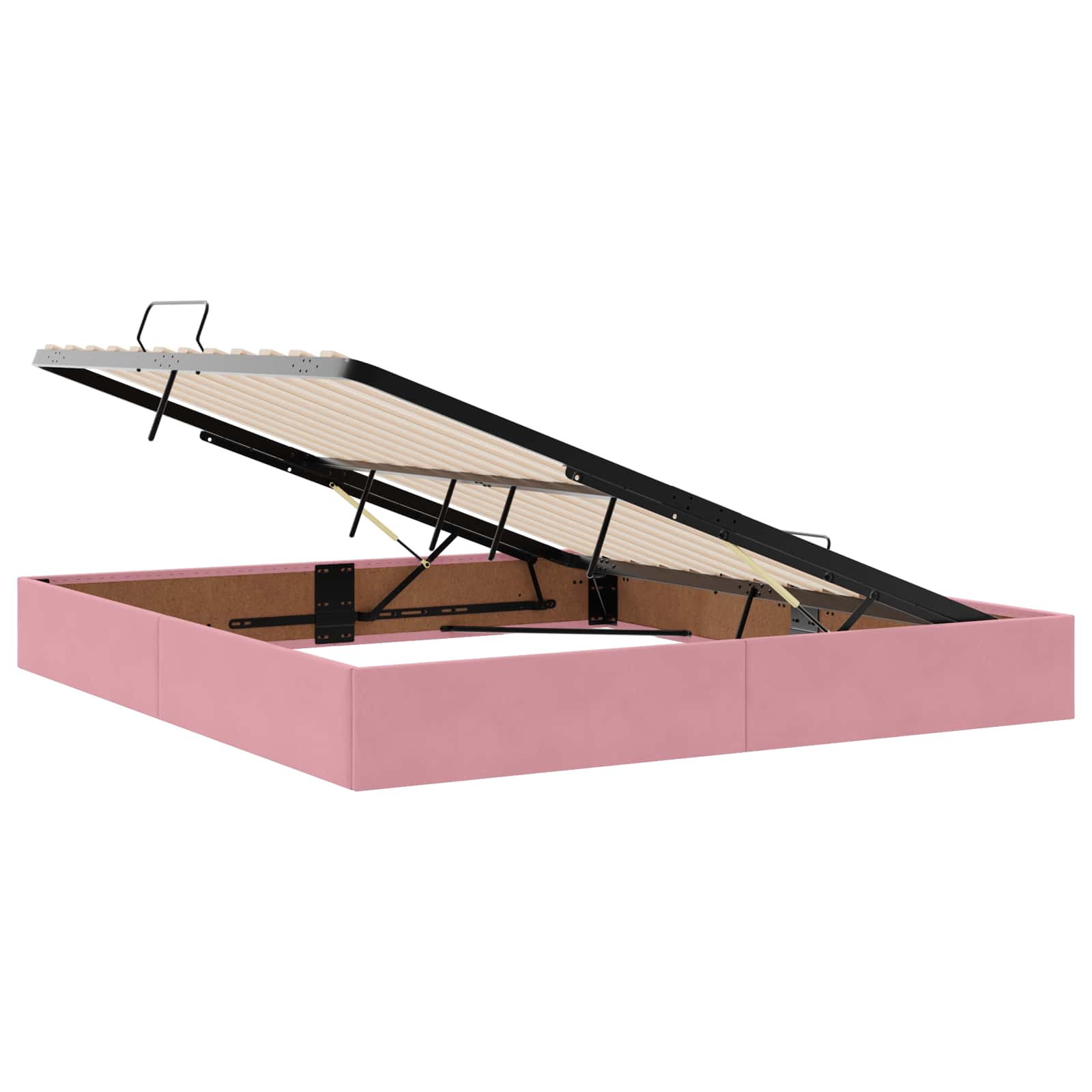 Opslag bed met matras met hoofdeinde Roze 180 x 200 cm Fluweel – afbeelding 4