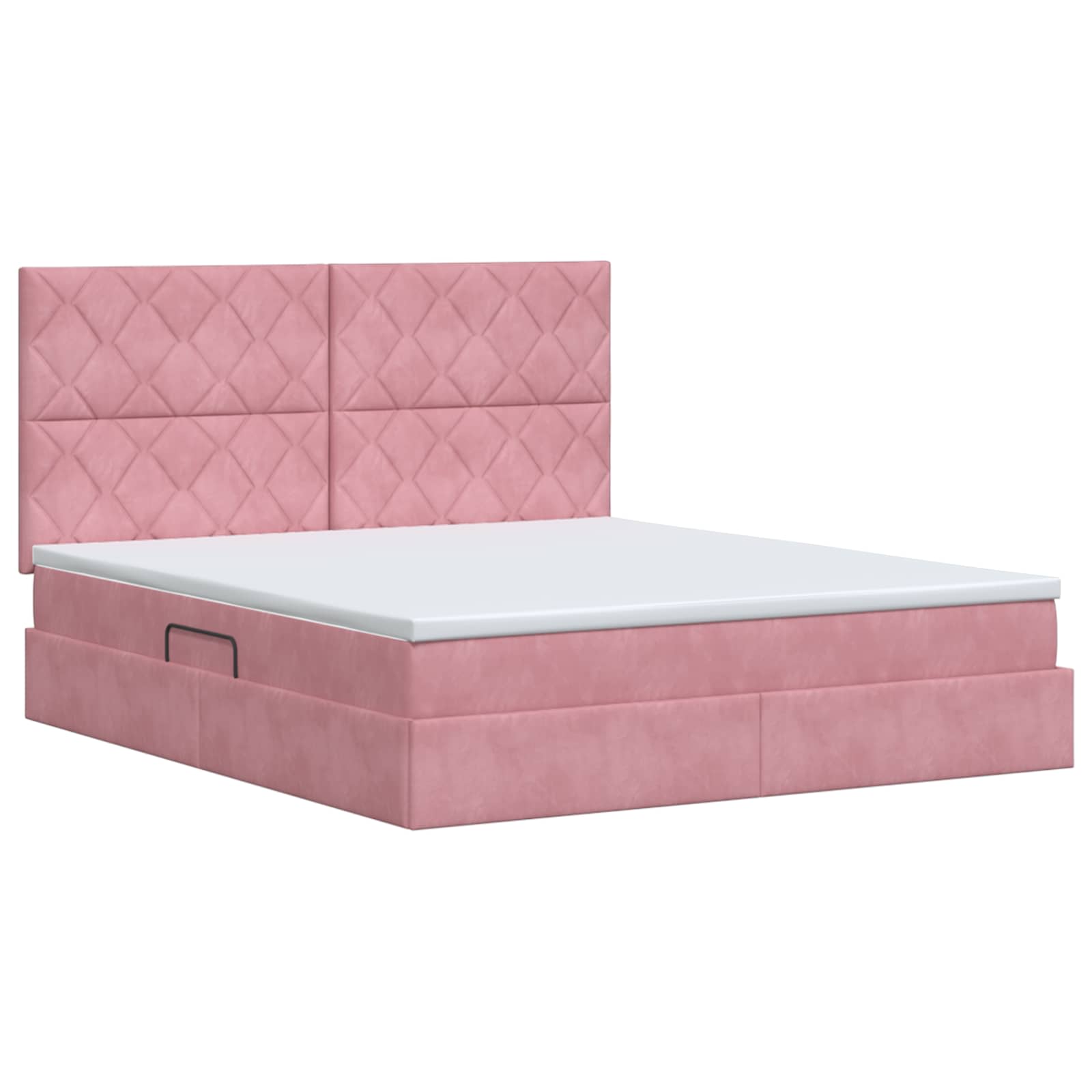 Opslag bed met matras met hoofdeinde Roze 180 x 200 cm Fluweel – afbeelding 7