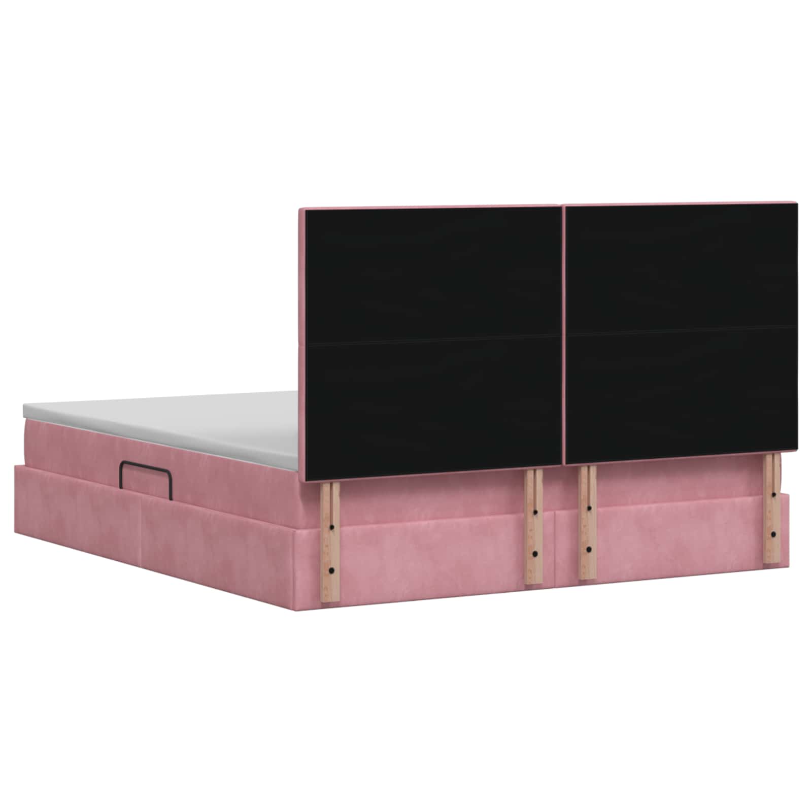 Opslag bed met matras met hoofdeinde Roze 180 x 200 cm Fluweel – afbeelding 8