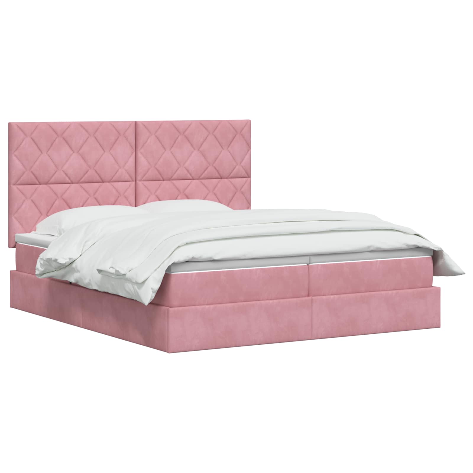 Opslag bed met hoofdeinde met opslag Roze 180 x 200 cm Fluweel – afbeelding 2