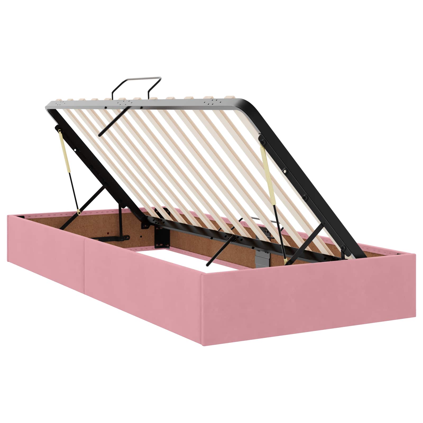 Opslag bed met hoofdeinde met opslag Roze 180 x 200 cm Fluweel – afbeelding 4