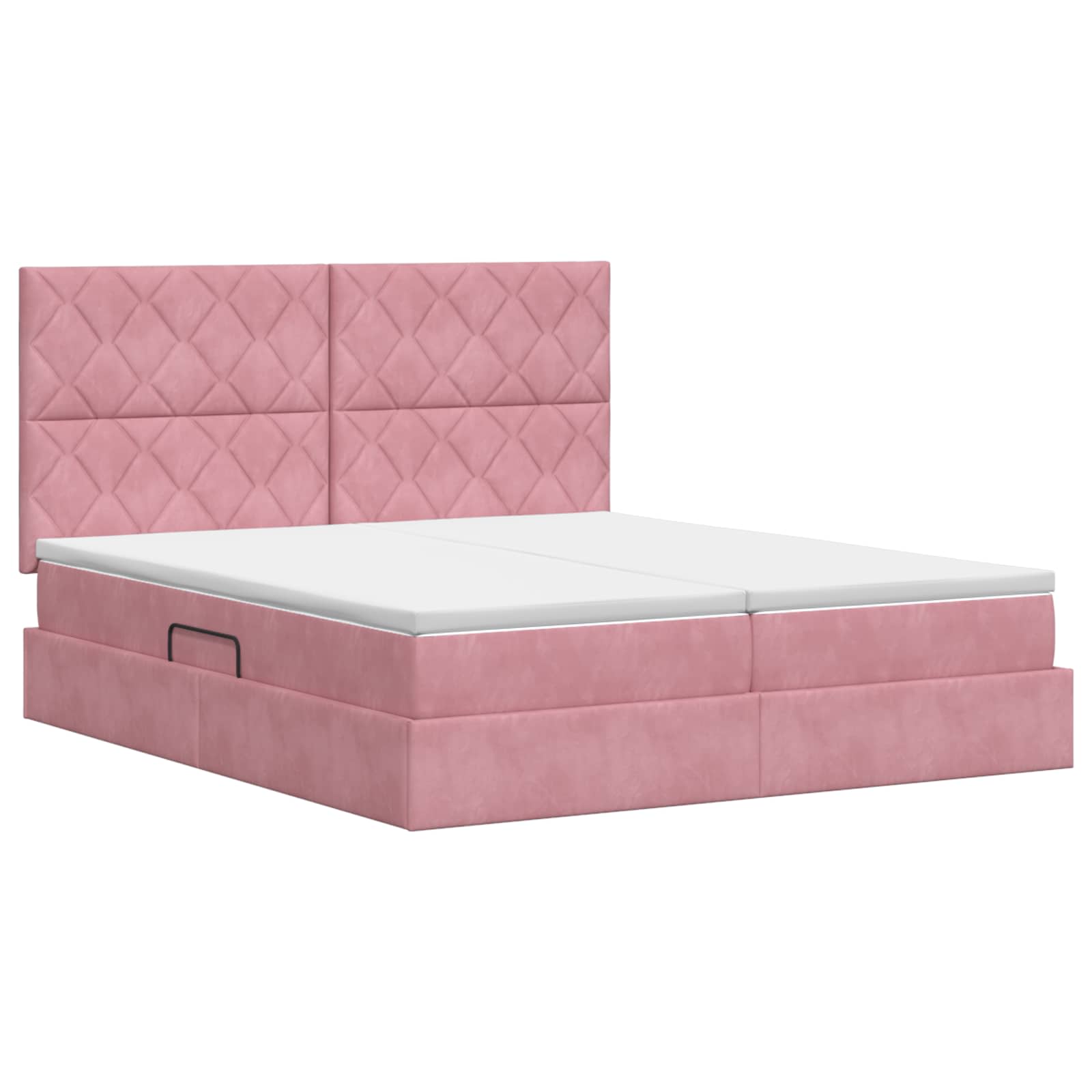 Opslag bed met hoofdeinde met opslag Roze 180 x 200 cm Fluweel – afbeelding 7