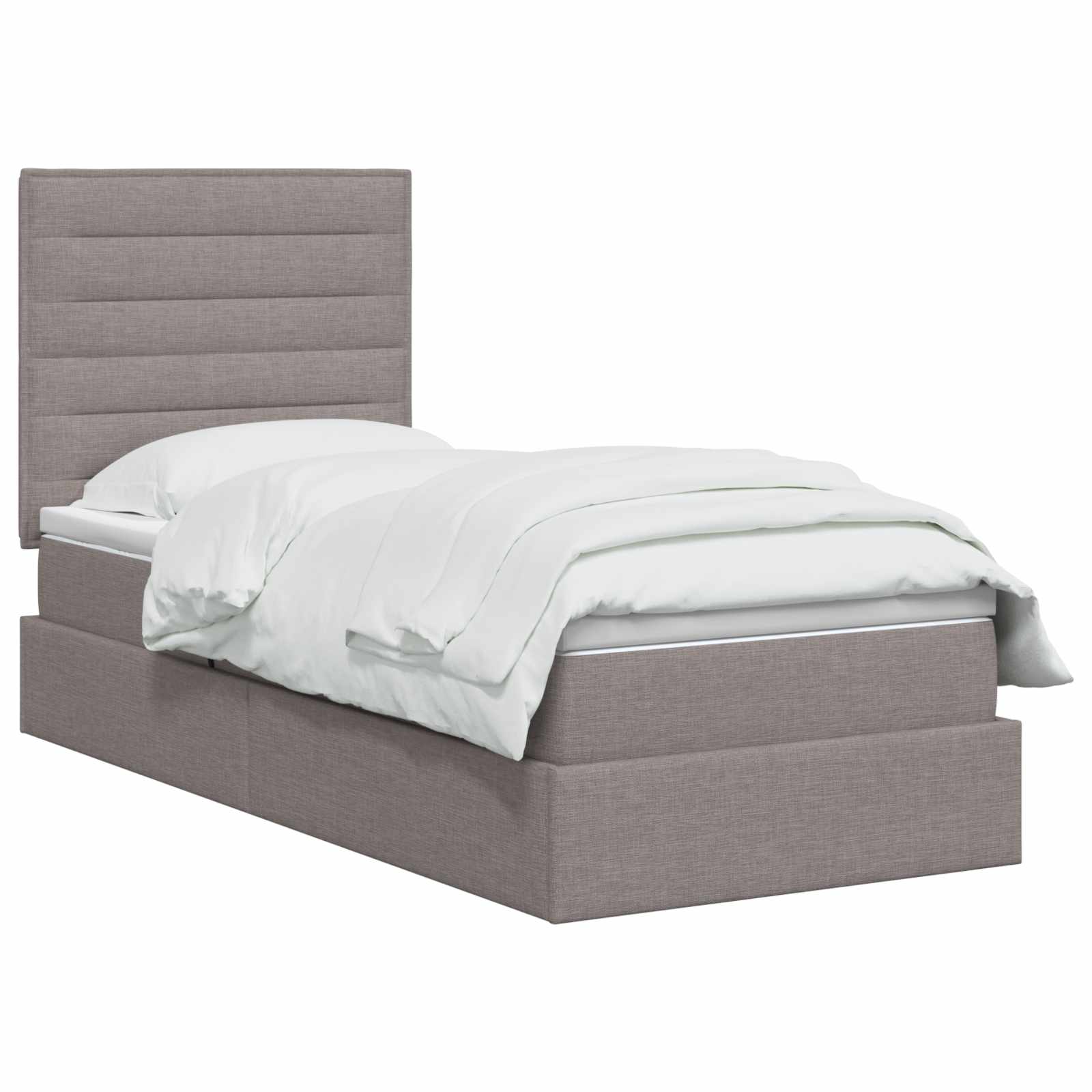 LED Opslagbed met Matras Taupe 90 x 200 cm Stof – afbeelding 2