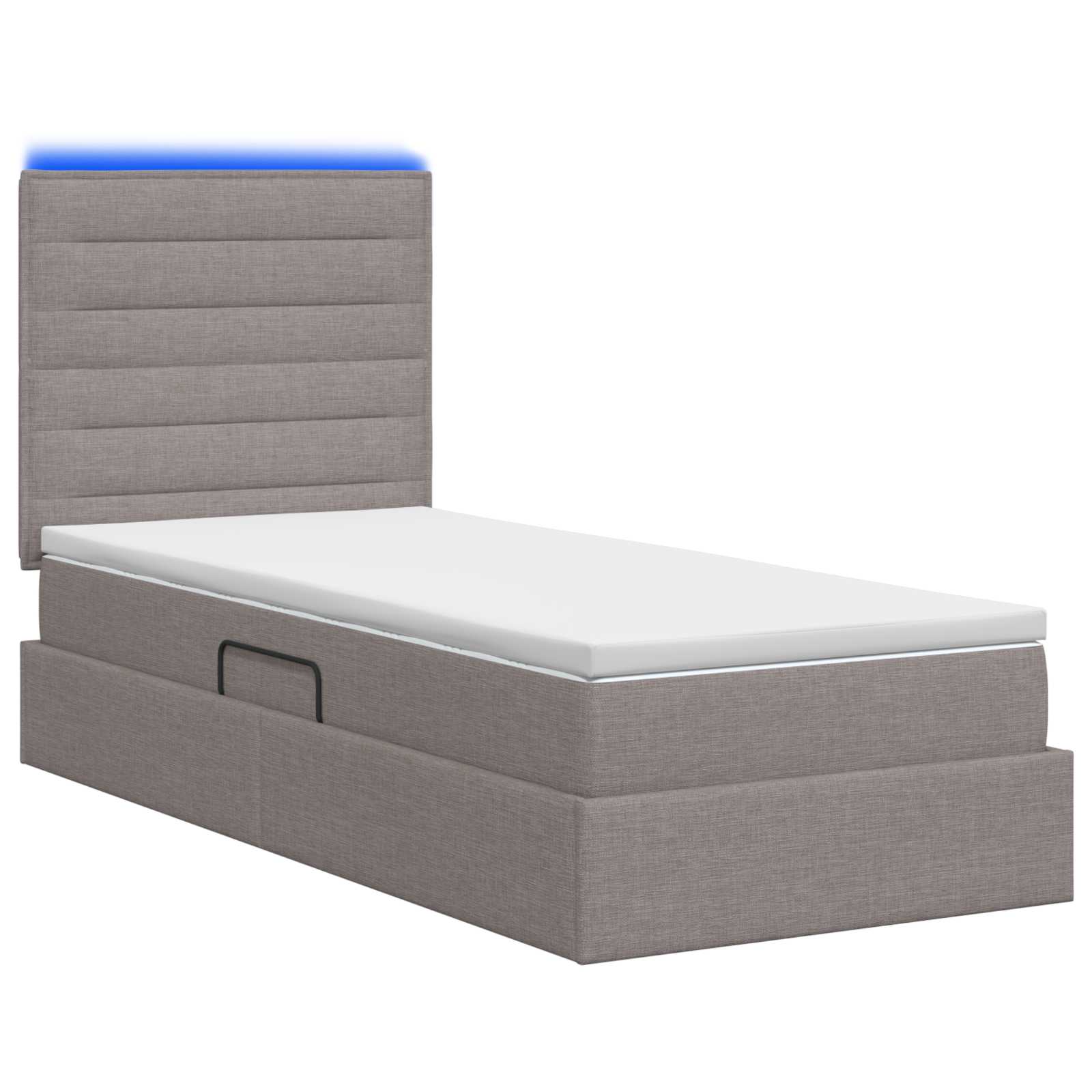 LED Opslagbed met Matras Taupe 90 x 200 cm Stof – afbeelding 7