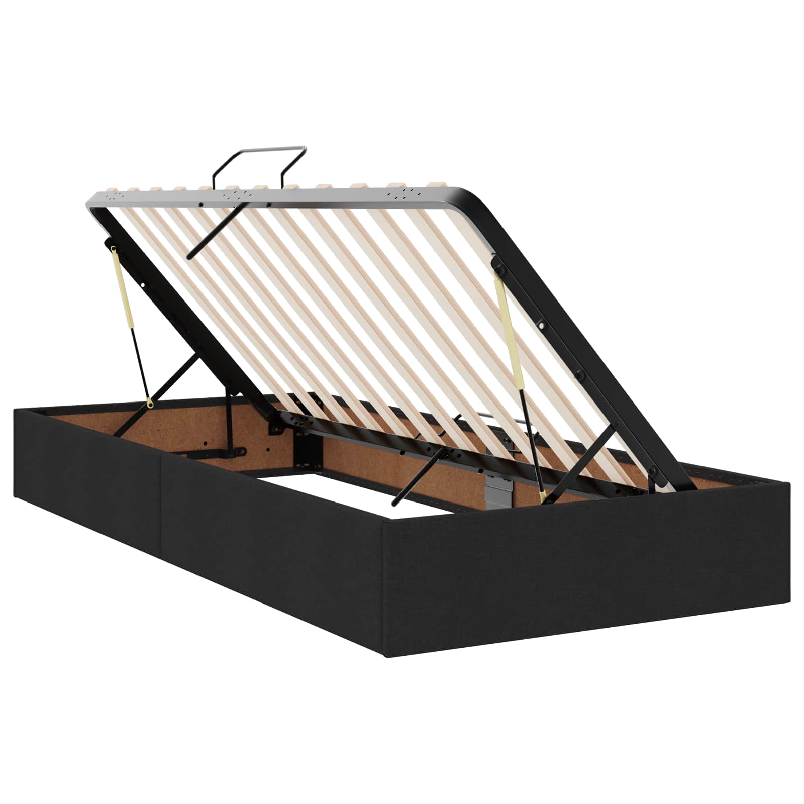 LED Opslagbed met Matras Zwart 100 x 200 cm Stof – afbeelding 4