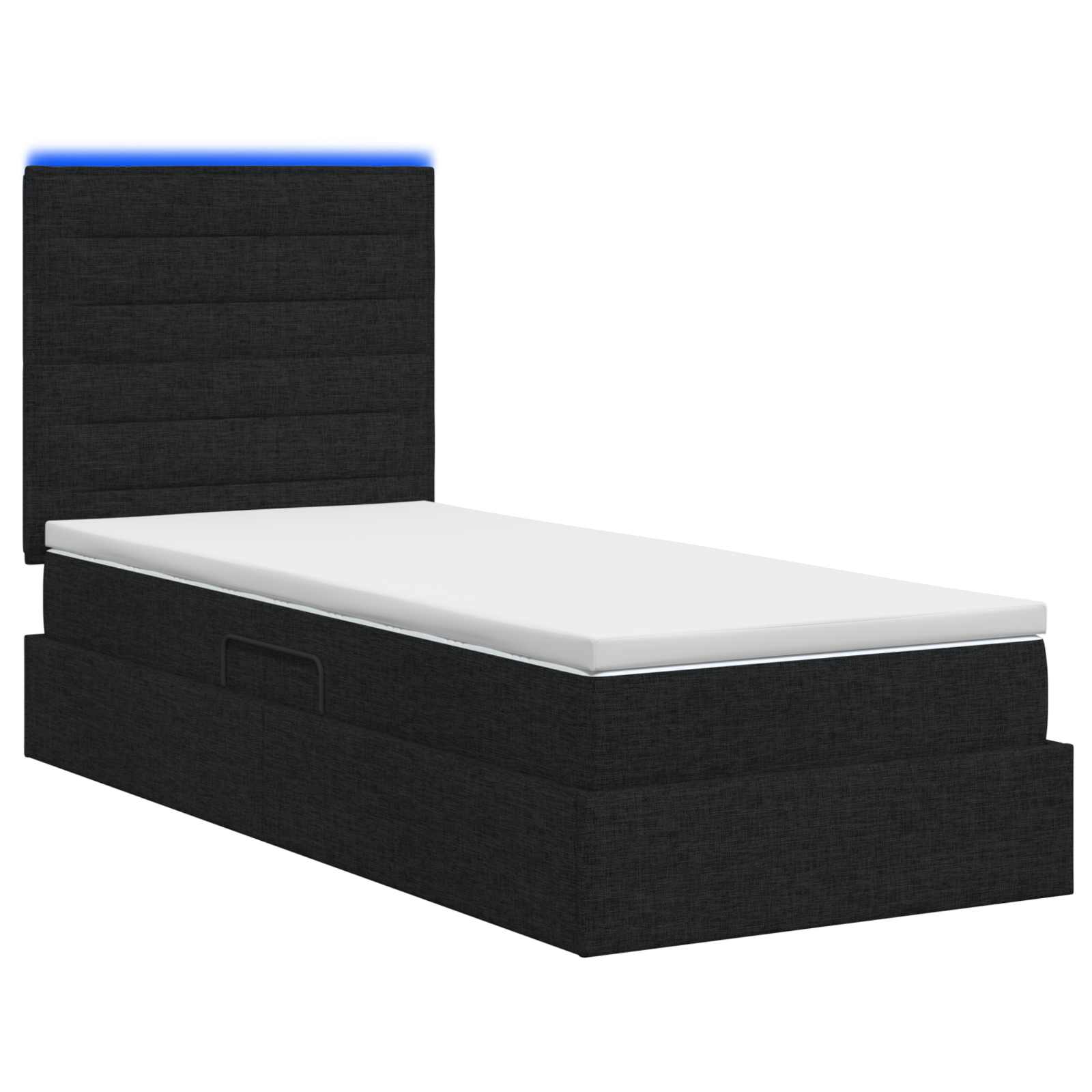 LED Opslagbed met Matras Zwart 100 x 200 cm Stof – afbeelding 7