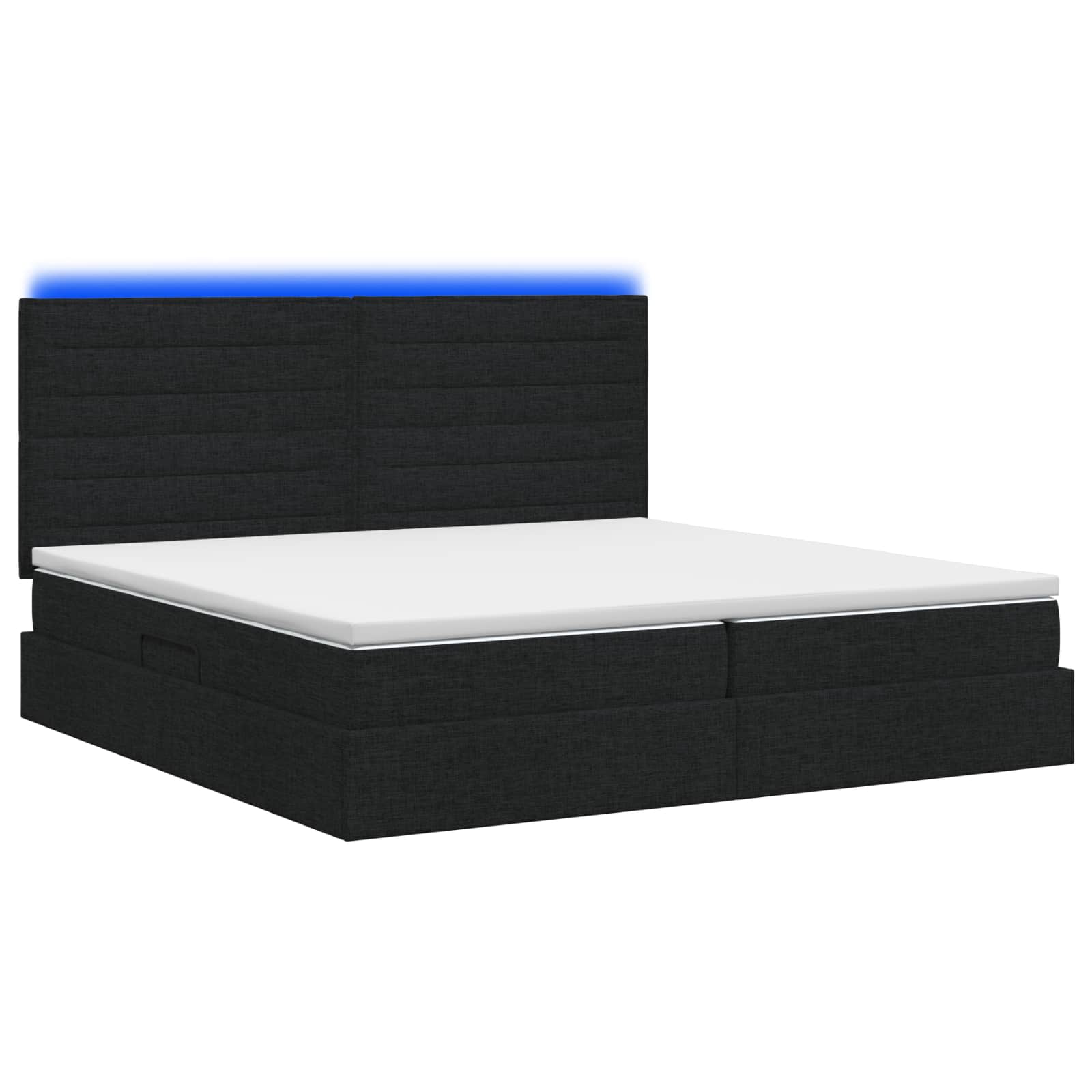 LED Opslagbed met Matras Zwart 200 x 200 cm Stof – afbeelding 7