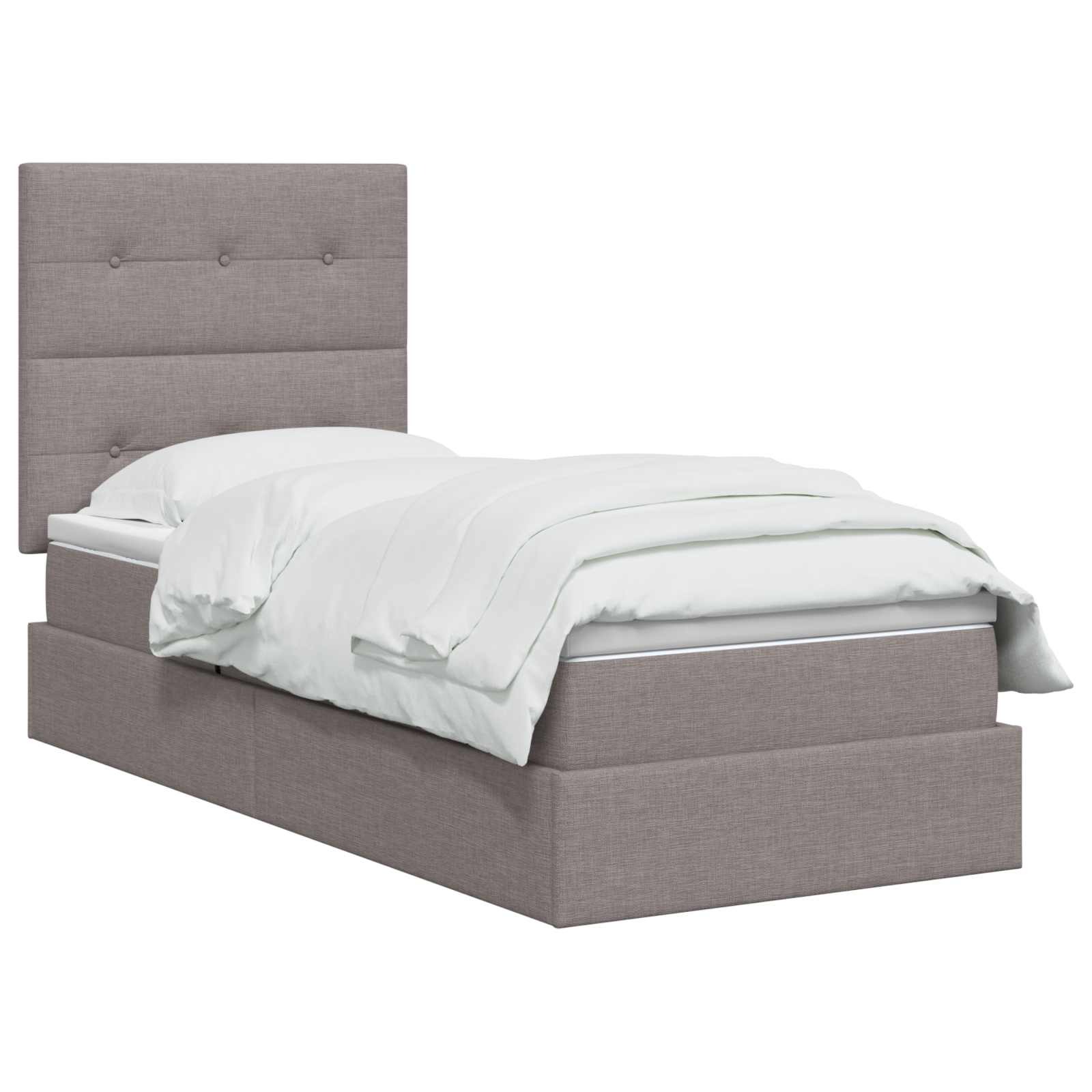 LED Opslagbed met Matras Taupe 100 x 200 cm Stof – afbeelding 2