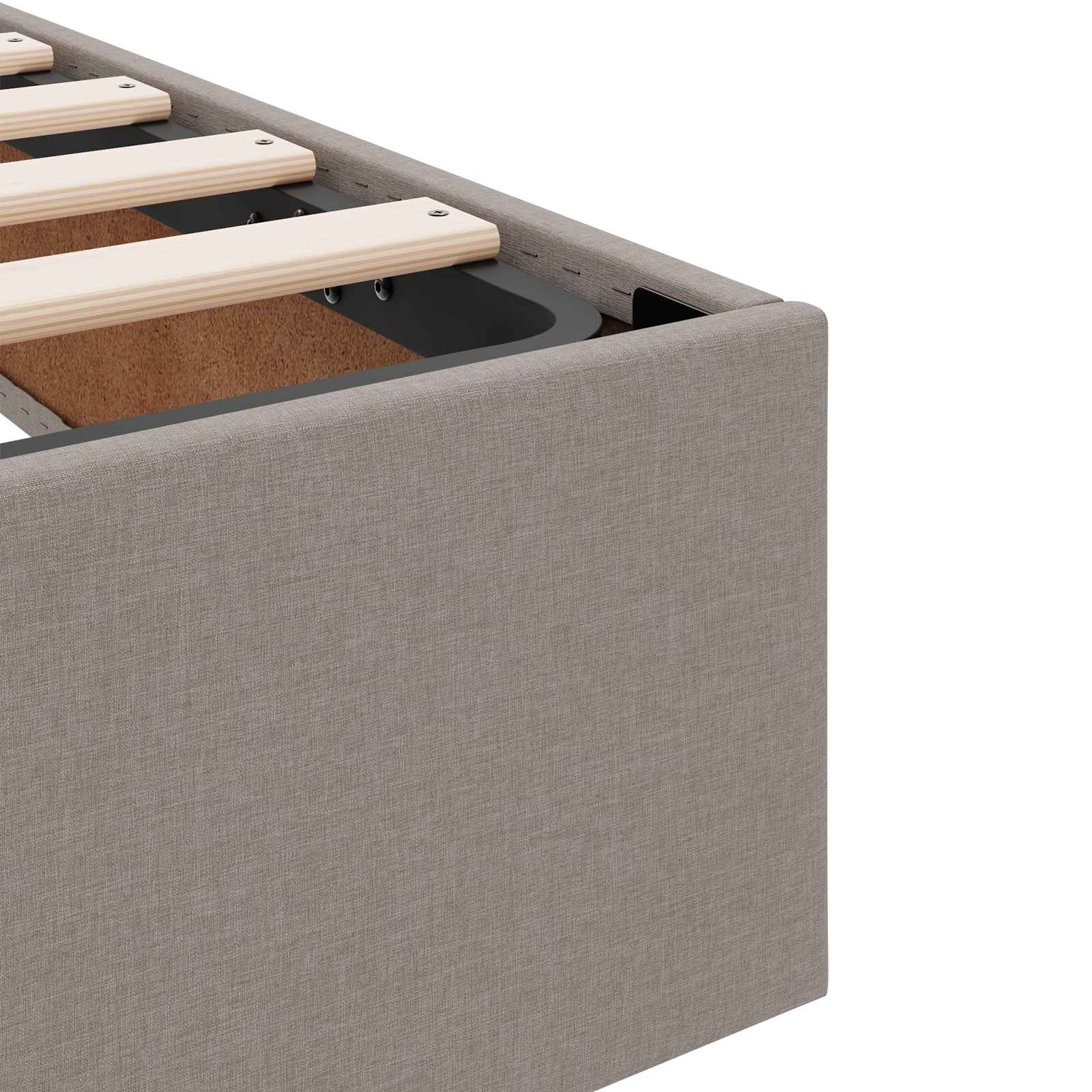 LED Opslagbed met Matras Taupe 120 x 190 cm Stof – afbeelding 10