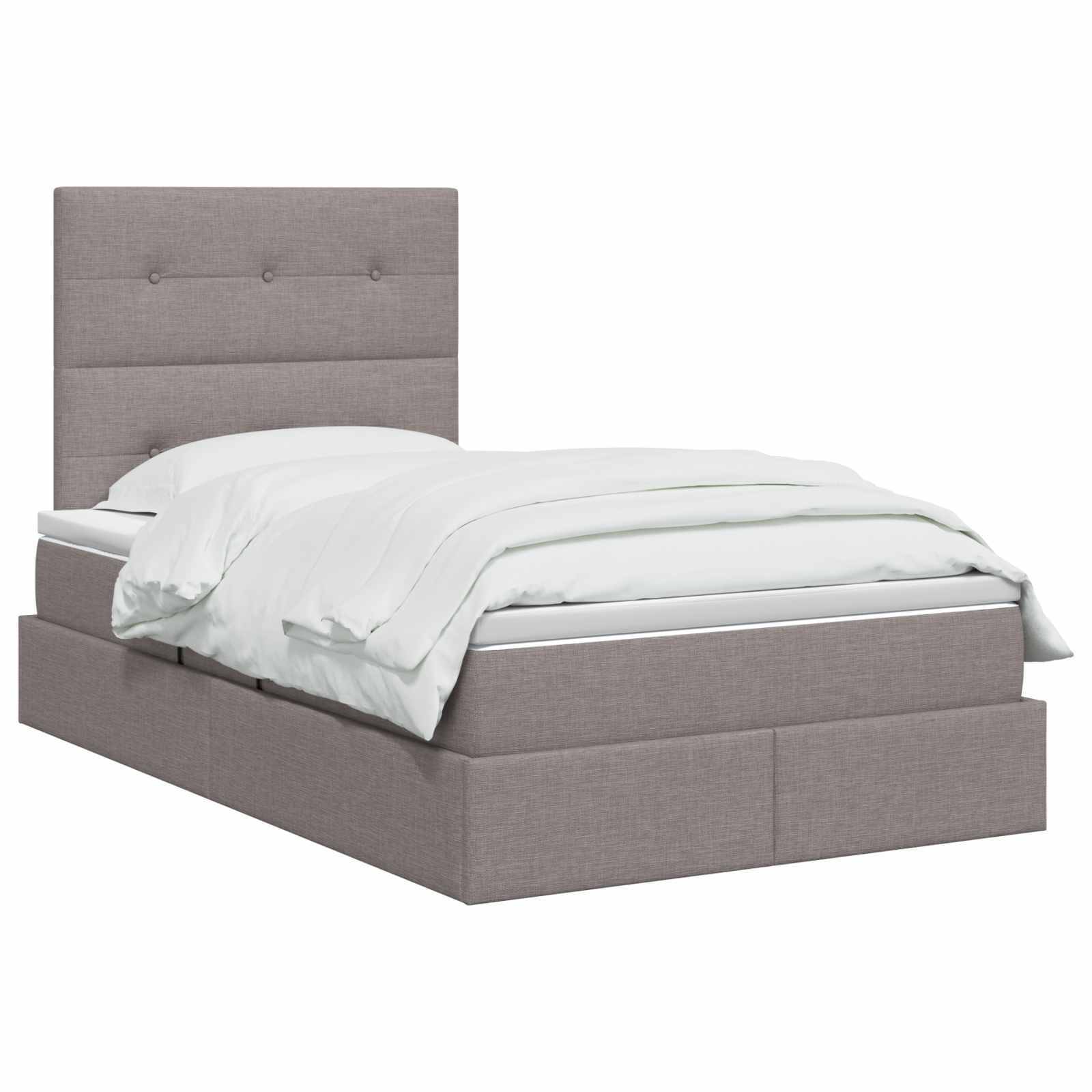 LED Opslagbed met Matras Taupe 120 x 190 cm Stof – afbeelding 2