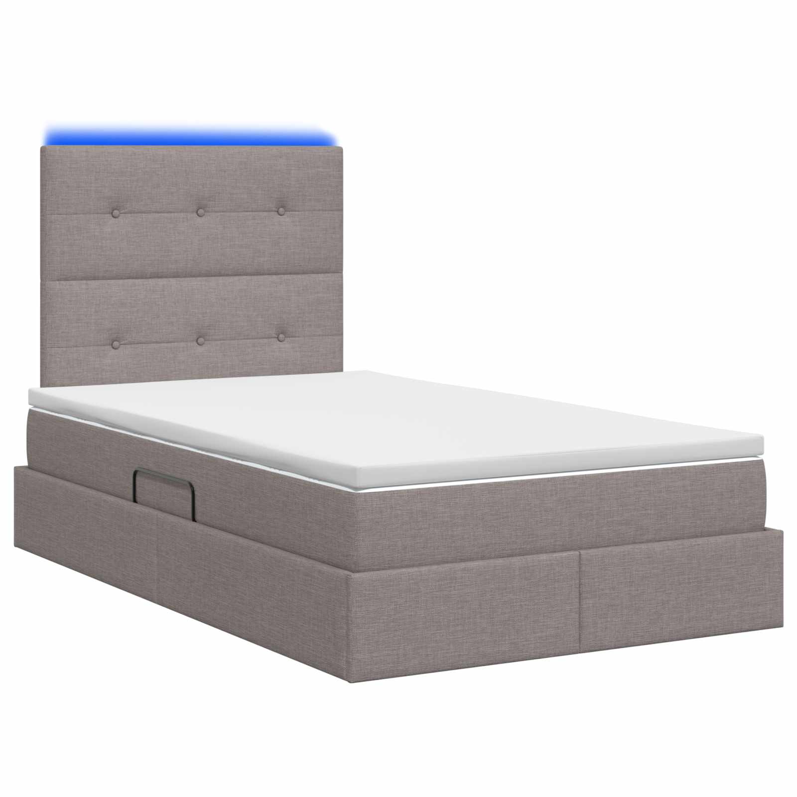 LED Opslagbed met Matras Taupe 120 x 190 cm Stof – afbeelding 4
