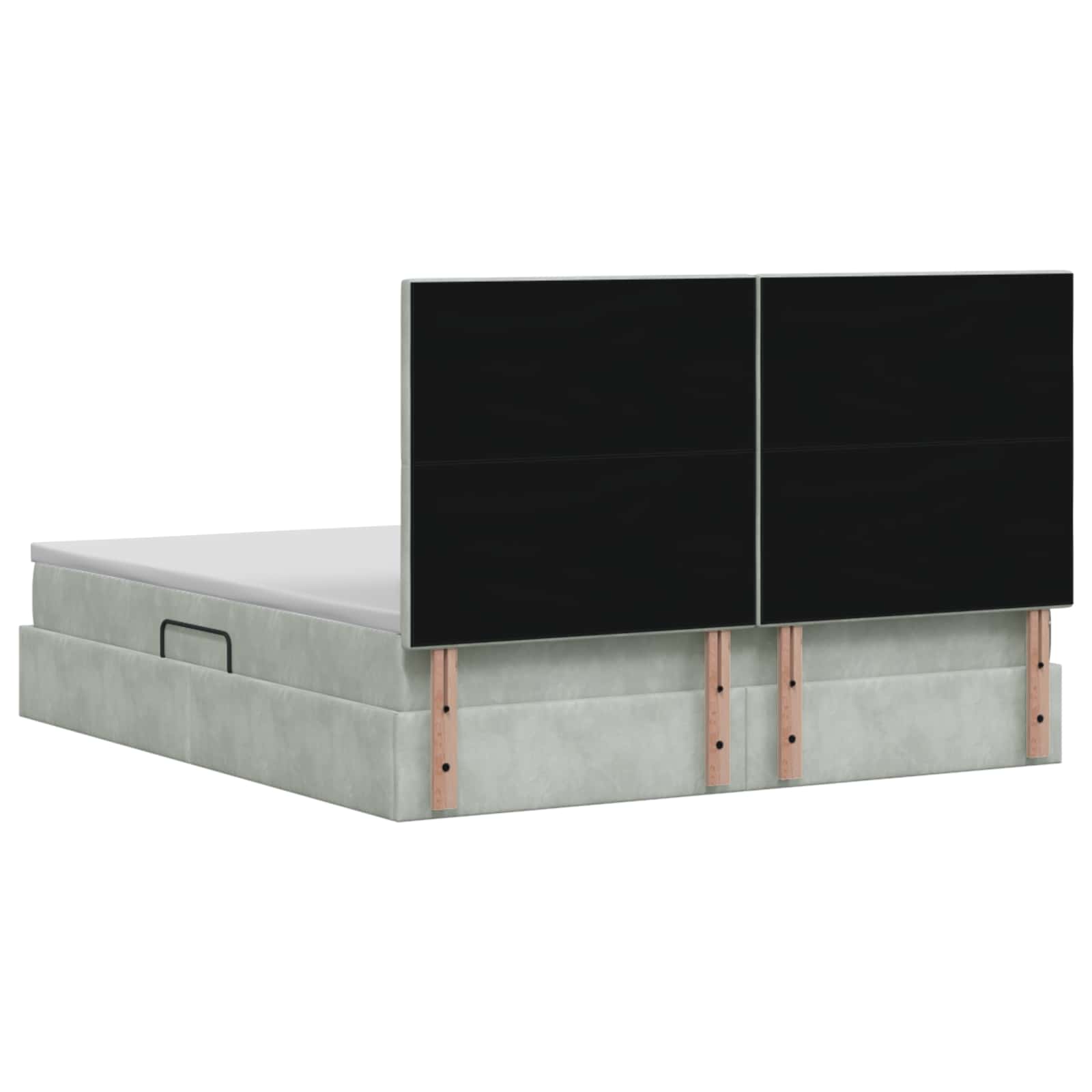 LED Opslagbed met Matras Lichtgrijs 160 x 200 cm Fluweel – afbeelding 8