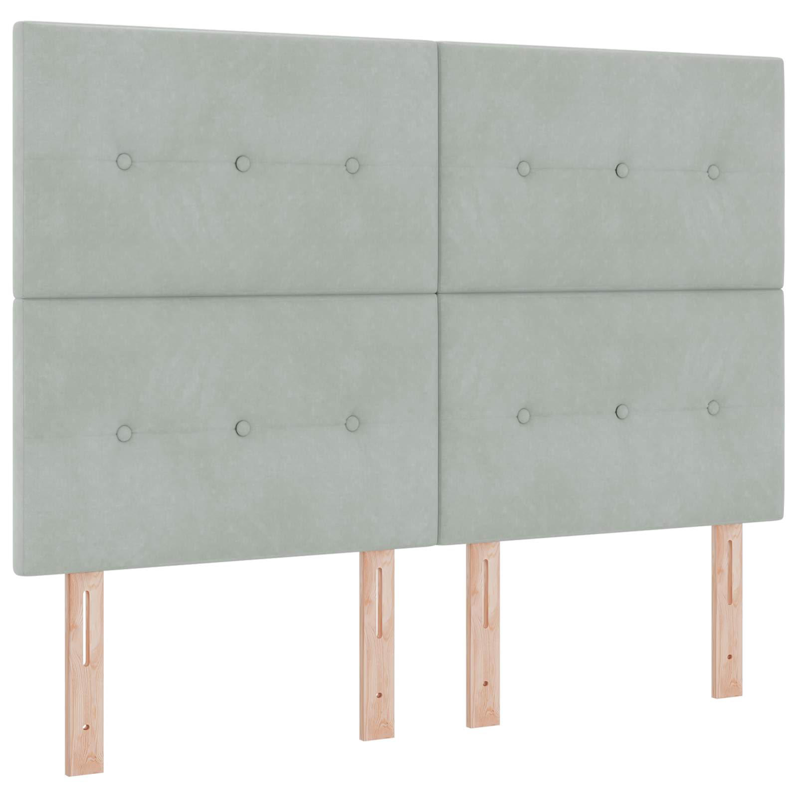 LED Opslagbed met Matras Lichtgrijs 140 x 200 cm Fluweel – afbeelding 3