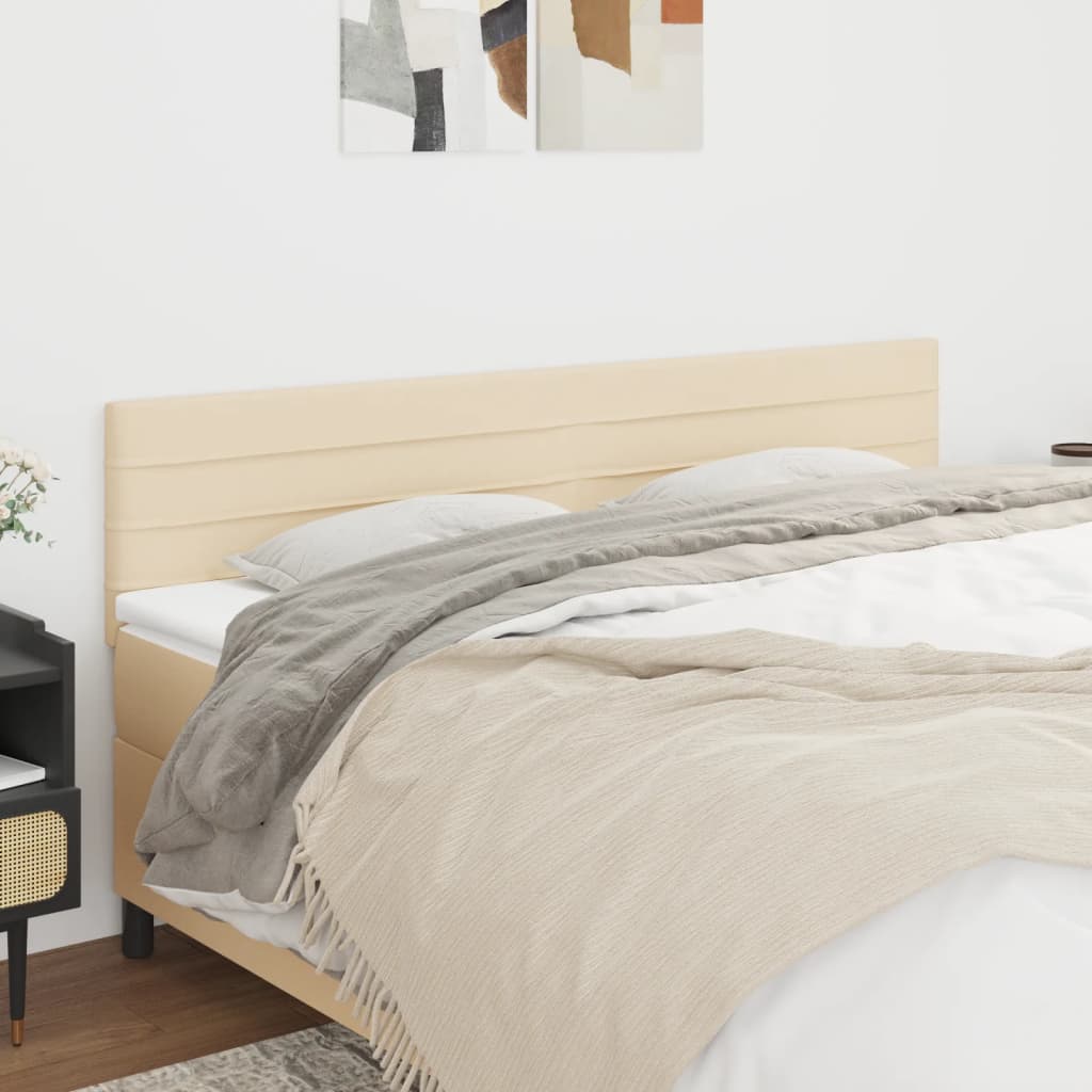 Hoofdborden 160x5x78/88 cm stof crèmekleurig – afbeelding 1
