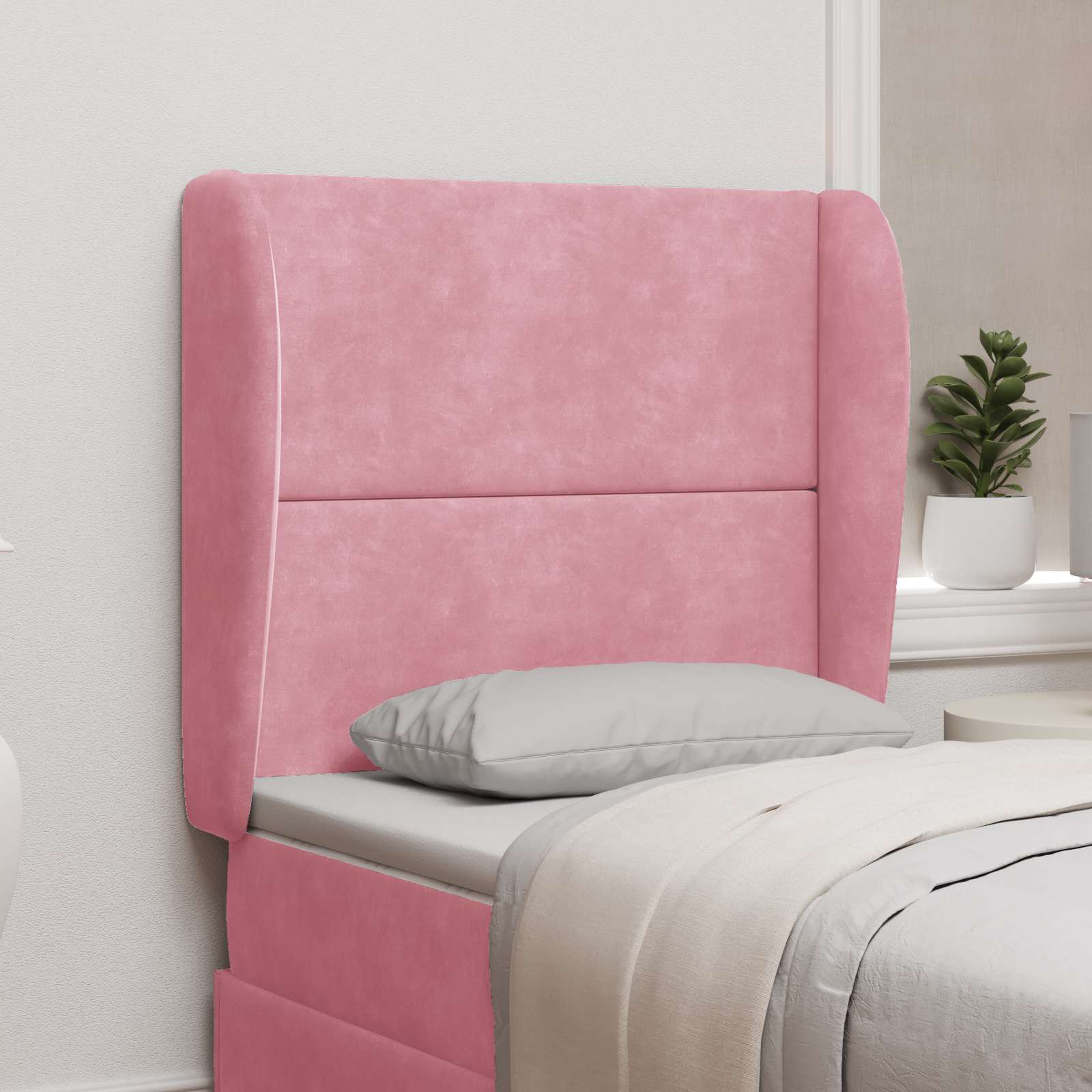 Hoofdbord oor Roze 80 x 23 x 6 cm Fluweel