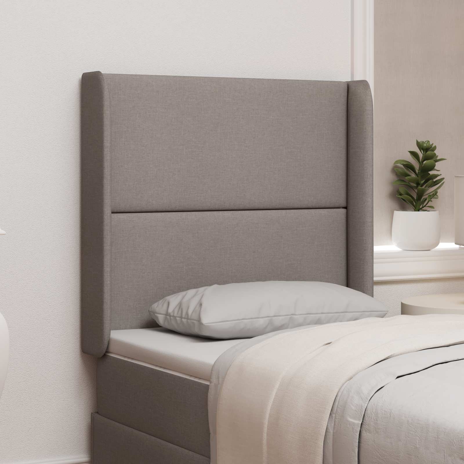 Hoofdbord oor Taupe 80 x 16 x 4 cm Stof – afbeelding 1