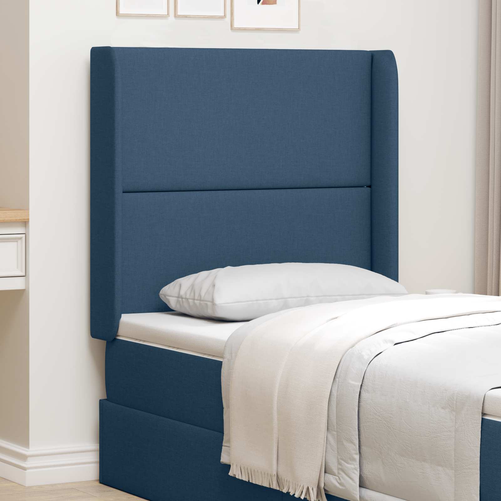 Hoofdbord oor Blauw 80 x 16 x 4 cm Stof – afbeelding 1