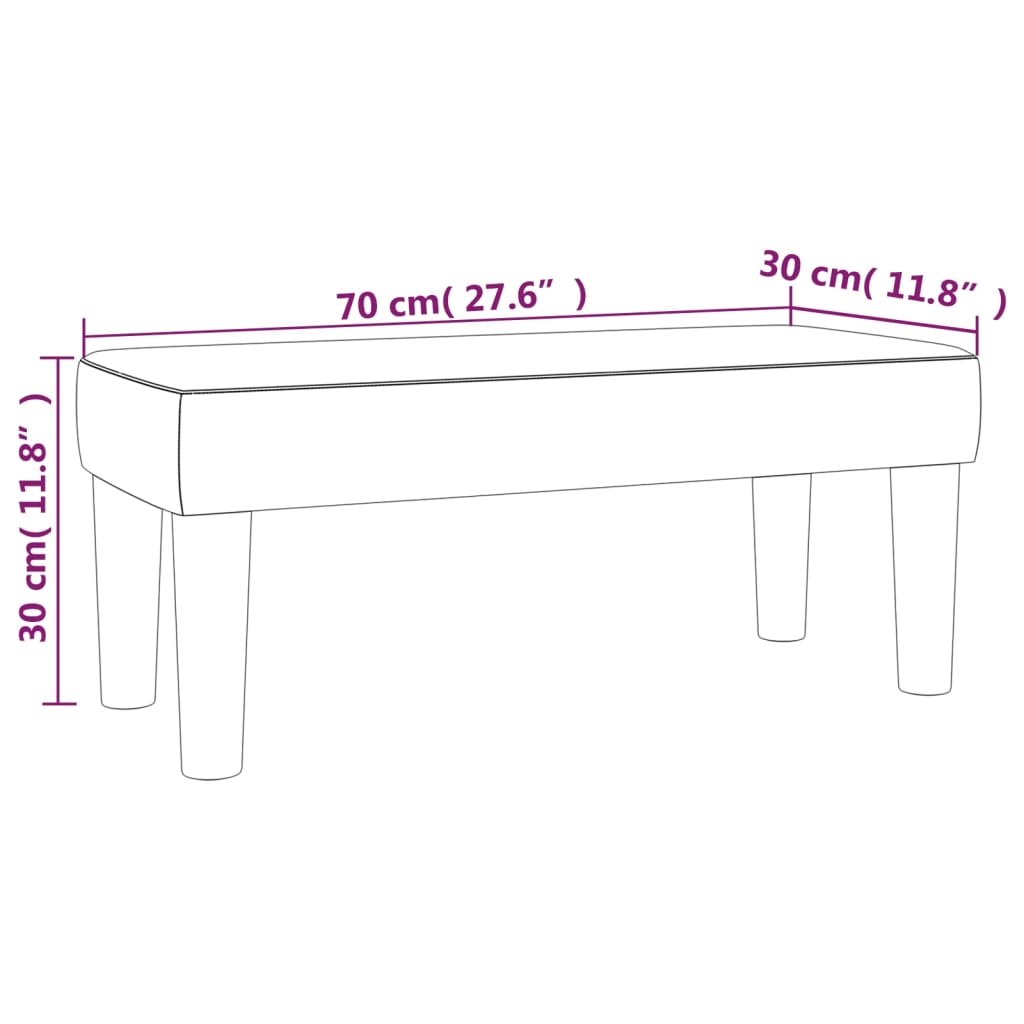 Bankje 70x30x30 cm stof zwart – afbeelding 7