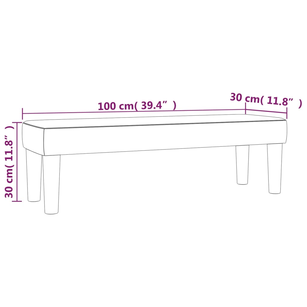 Bankje 100x30x30 cm stof zwart – afbeelding 7
