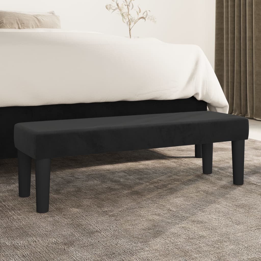 Bankje 100x30x30 cm fluweel zwart – afbeelding 1