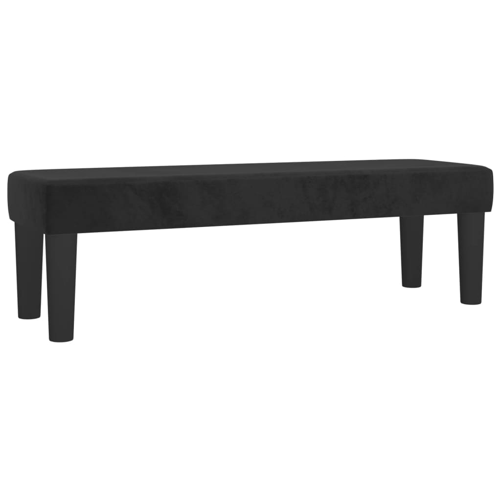 Bankje 100x30x30 cm fluweel zwart – afbeelding 2