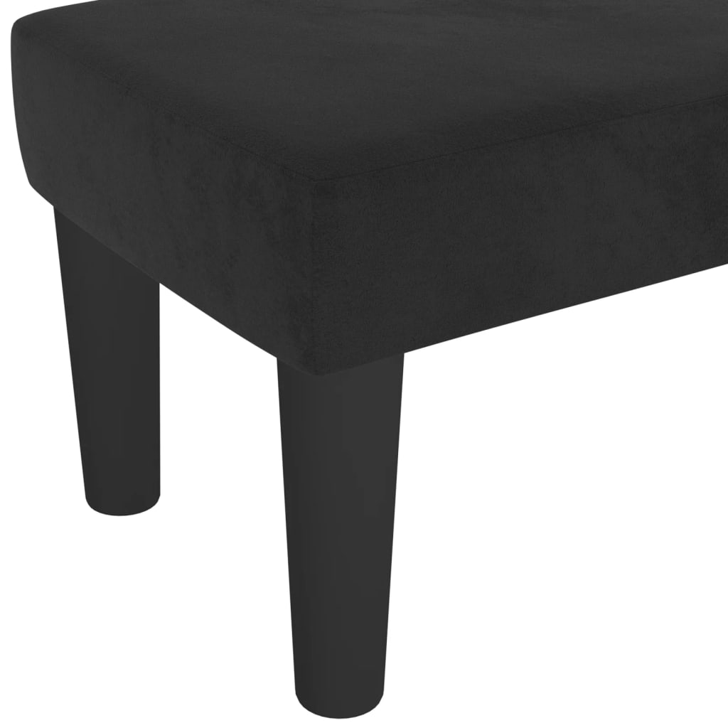 Bankje 100x30x30 cm fluweel zwart – afbeelding 5