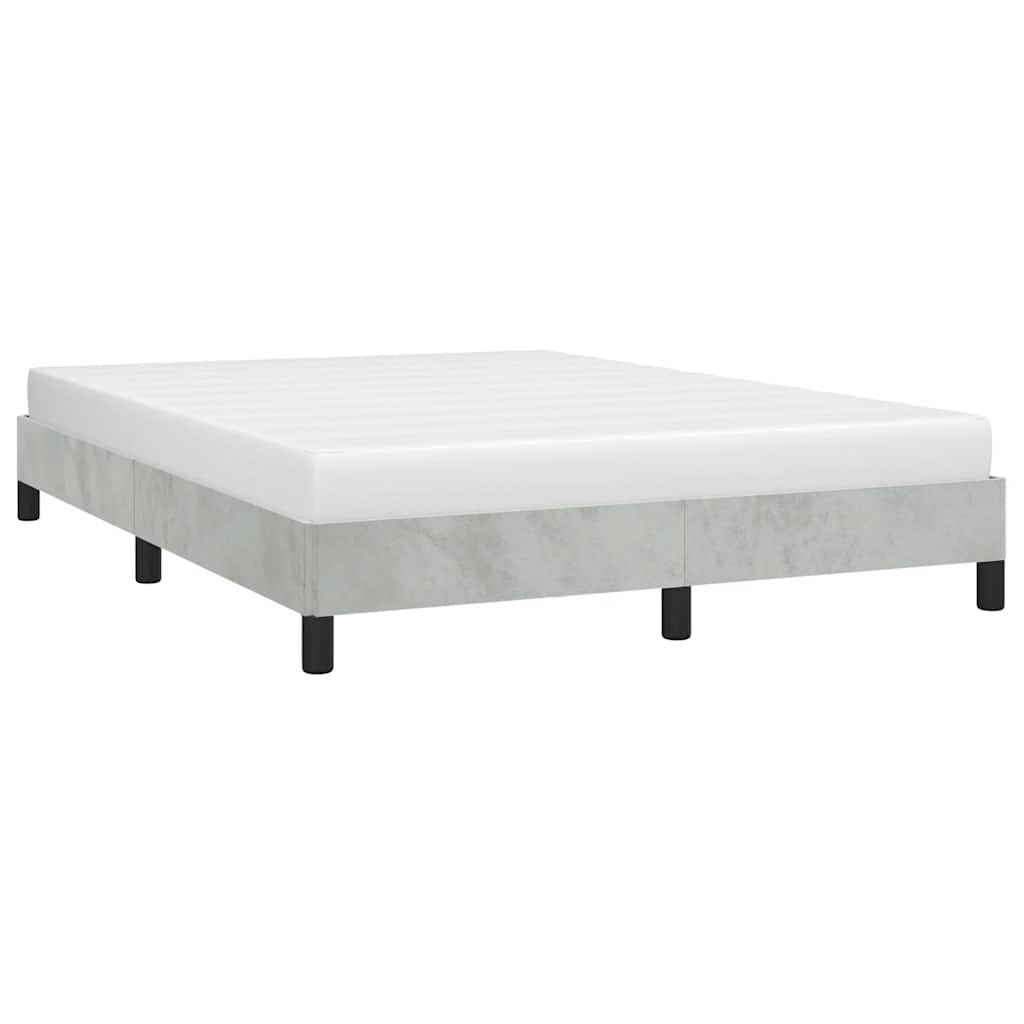 Bedframe zonder matras lichtgrijs 137x190 cm volledig fluweel – afbeelding 1