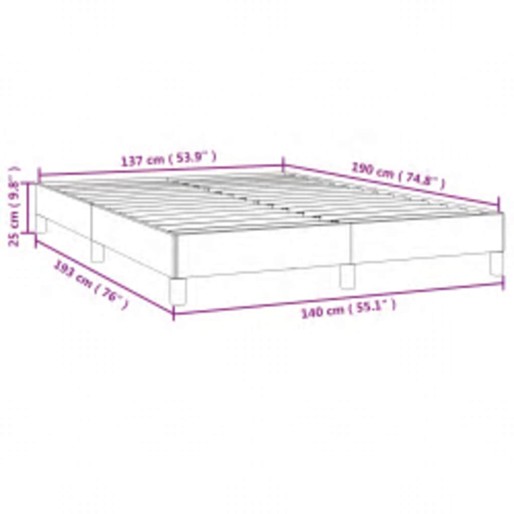 Bedframe zonder matras lichtgrijs 137x190 cm volledig fluweel – afbeelding 10