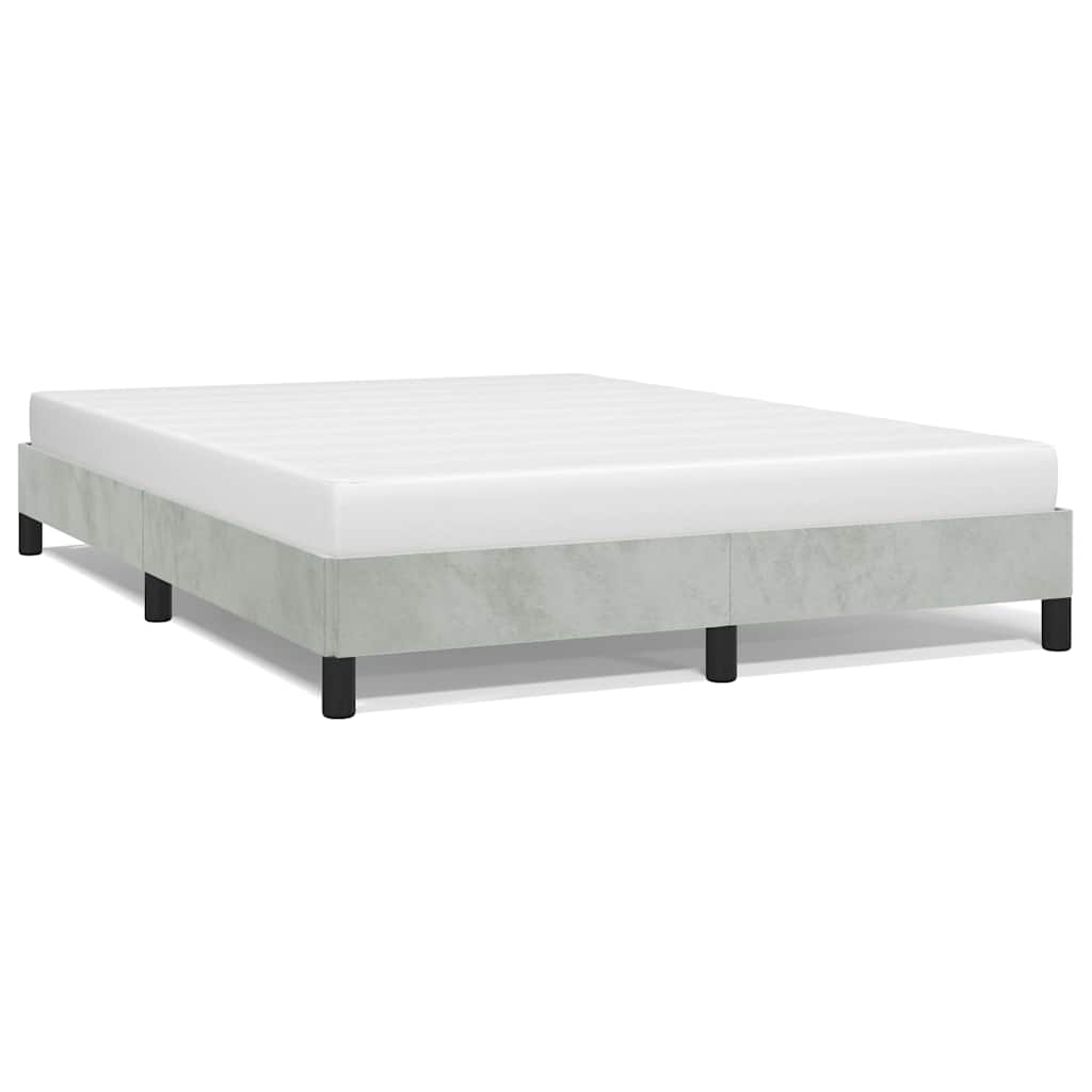 Bedframe zonder matras lichtgrijs 137x190 cm volledig fluweel – afbeelding 2