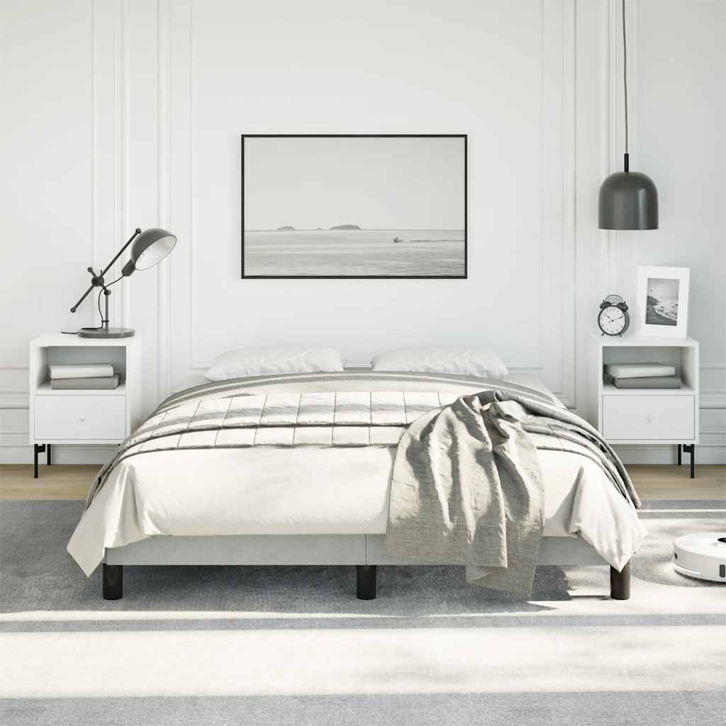 Bedframe zonder matras lichtgrijs 137x190 cm volledig fluweel – afbeelding 4