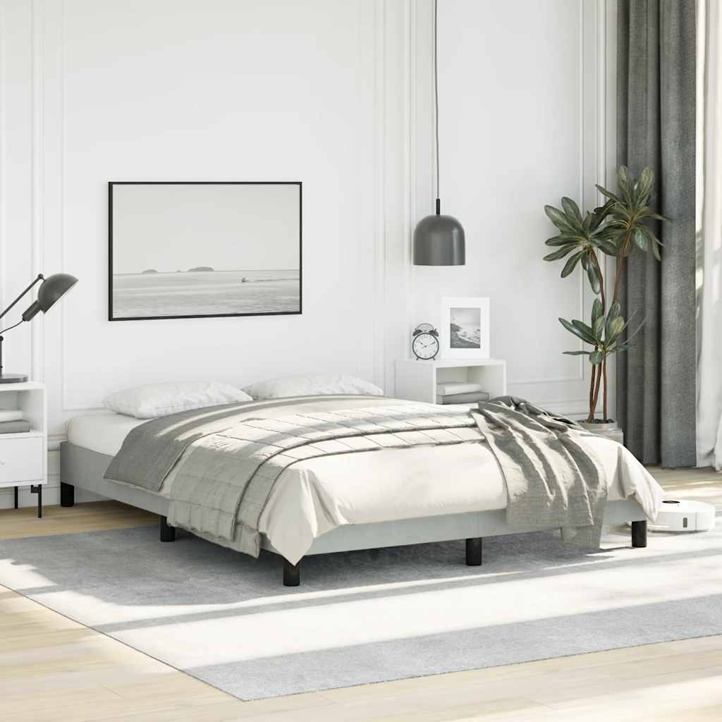 Bedframe zonder matras lichtgrijs 137x190 cm volledig fluweel – afbeelding 5
