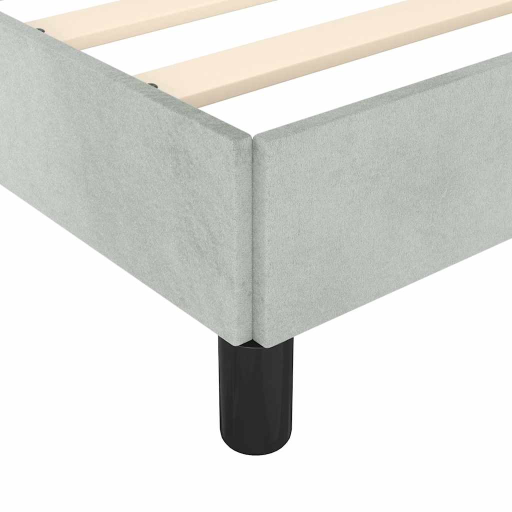 Bedframe zonder matras lichtgrijs 137x190 cm volledig fluweel – afbeelding 8