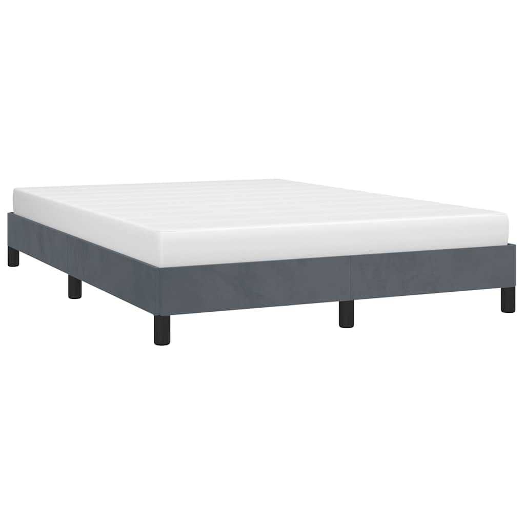 Bedframe zonder matras donkergrijs 137x190 cm volledig fluweel – afbeelding 1