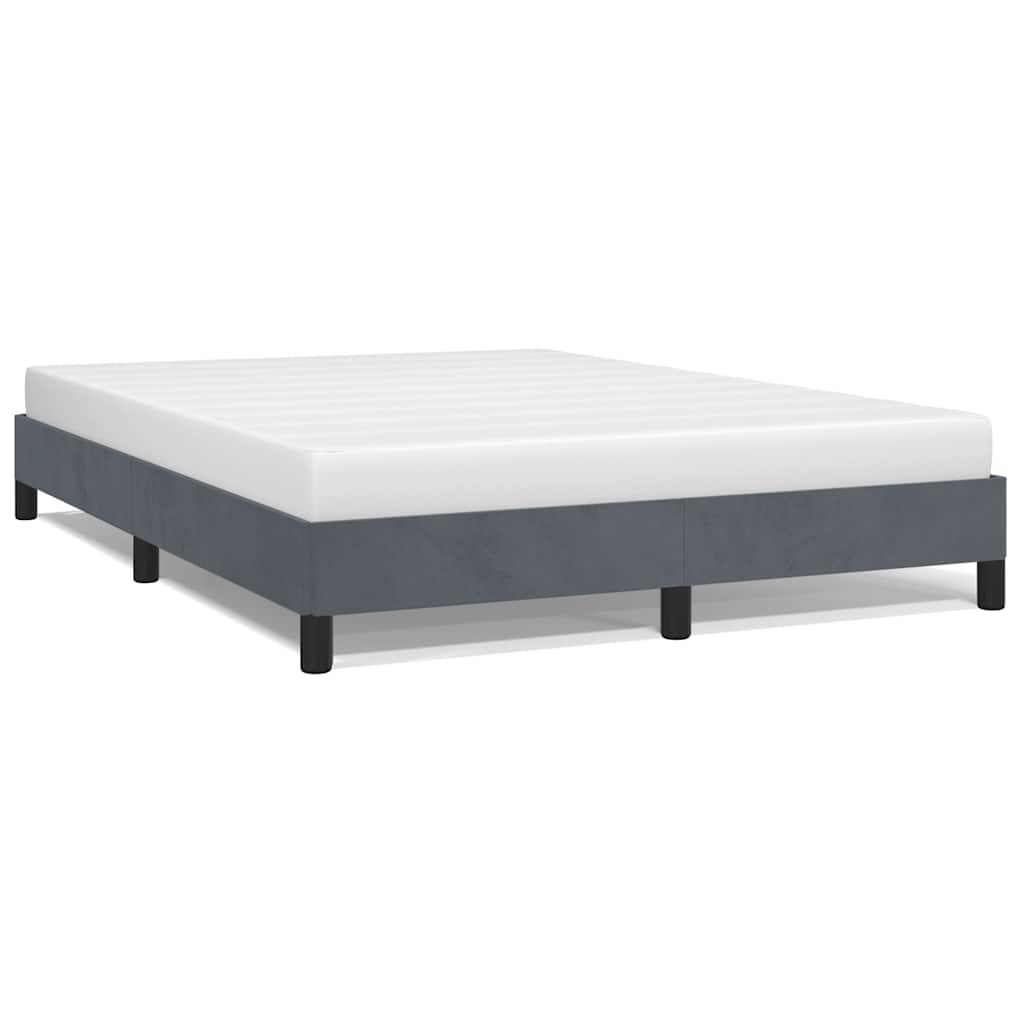 Bedframe zonder matras donkergrijs 137x190 cm volledig fluweel – afbeelding 2