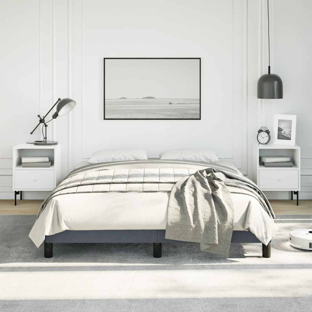Bedframe zonder matras donkergrijs 137x190 cm volledig fluweel – afbeelding 4