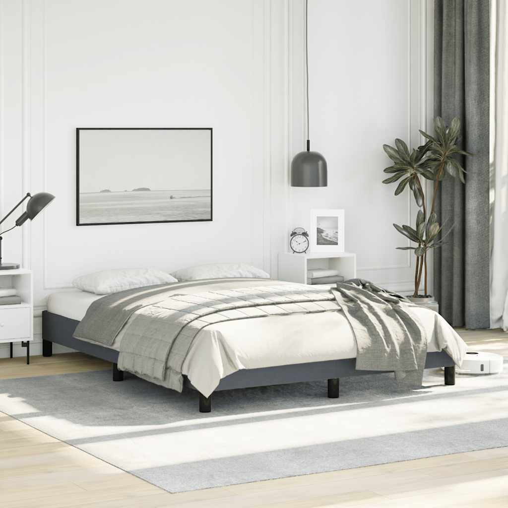 Bedframe zonder matras donkergrijs 137x190 cm volledig fluweel – afbeelding 5