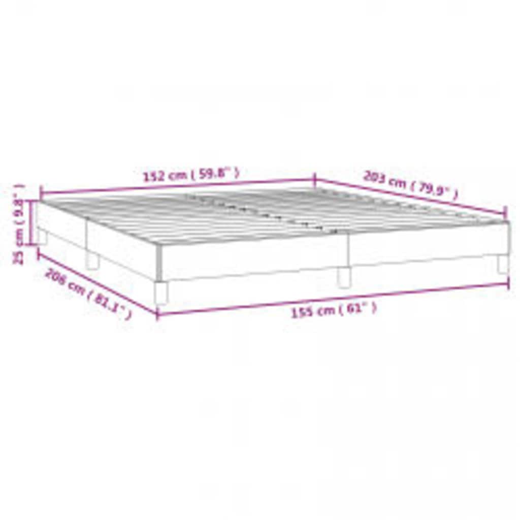 Bedframe zonder matras lichtgrijs 152x203 cm Queen fluweel – afbeelding 10