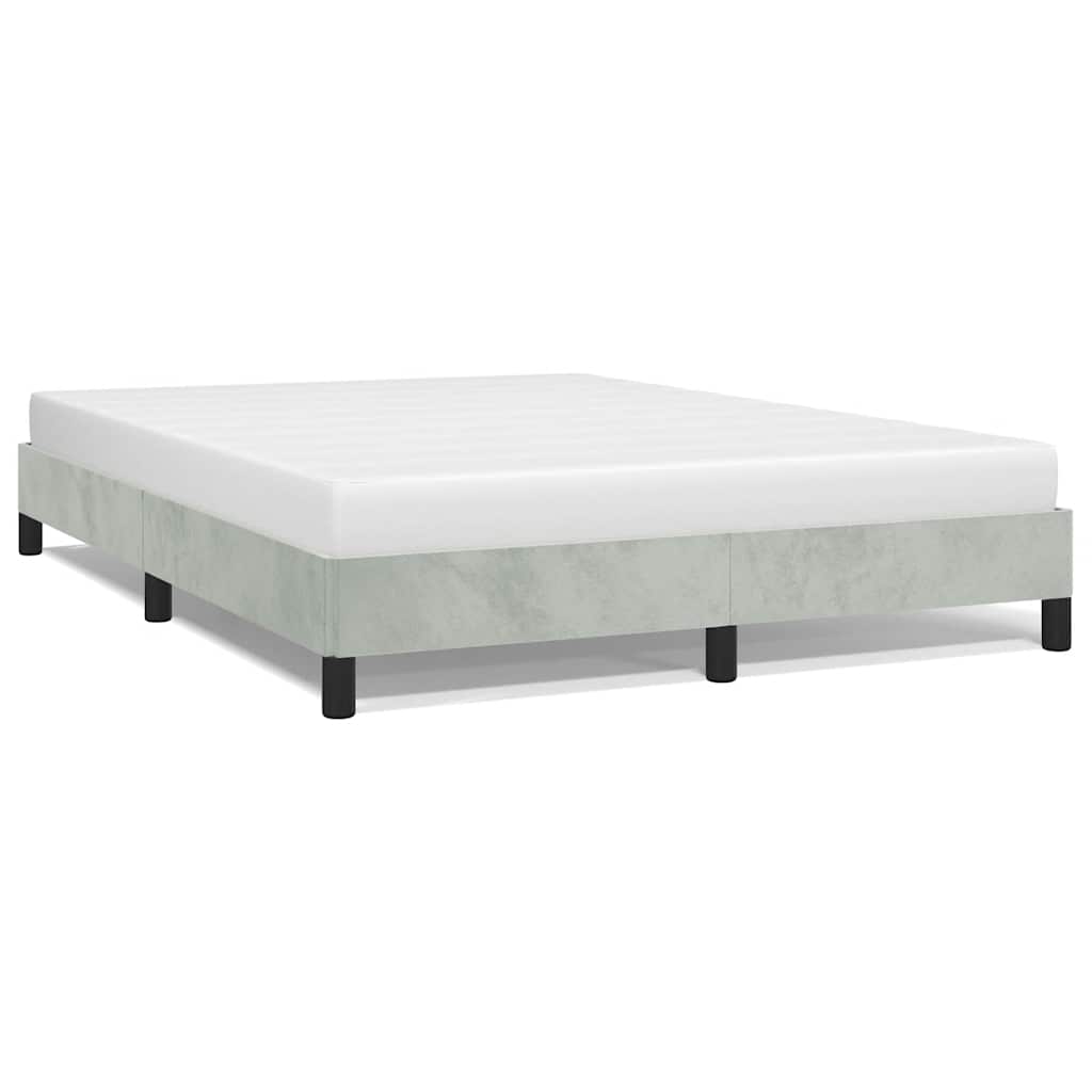 Bedframe zonder matras lichtgrijs 152x203 cm Queen fluweel – afbeelding 2