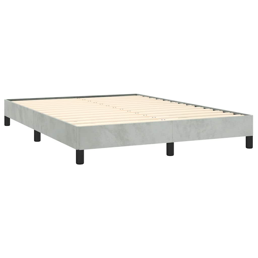 Bedframe zonder matras lichtgrijs 152x203 cm Queen fluweel – afbeelding 3
