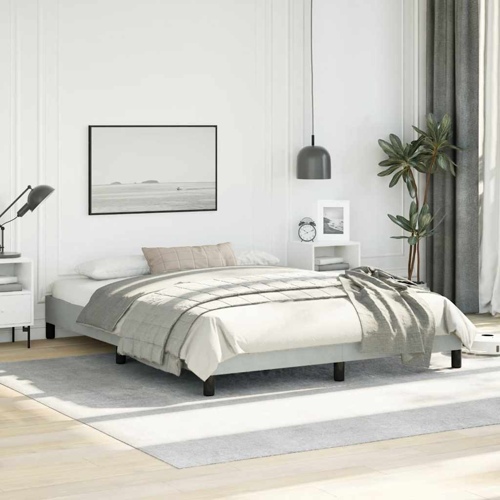 Bedframe zonder matras lichtgrijs 152x203 cm Queen fluweel – afbeelding 5