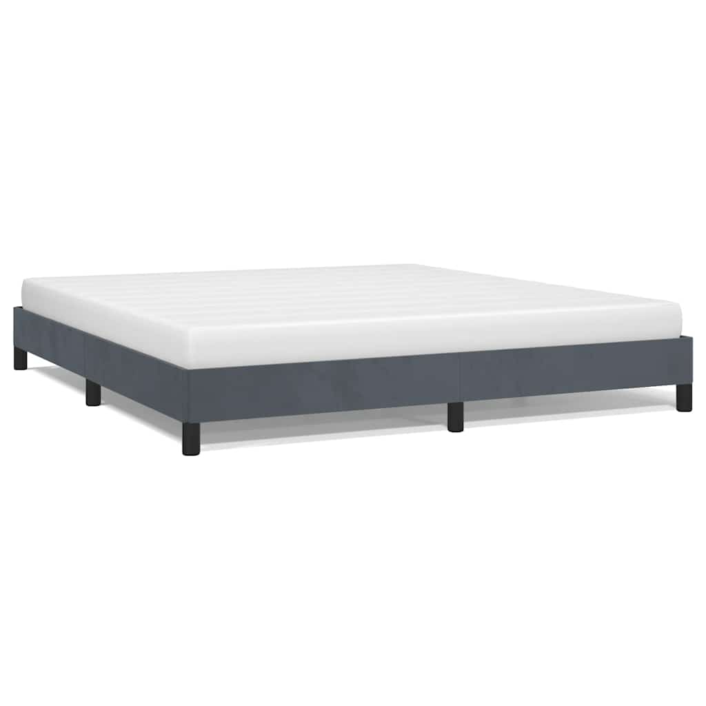 Bedframe zonder matras donkergrijs California King-formaat fluweel – afbeelding 2