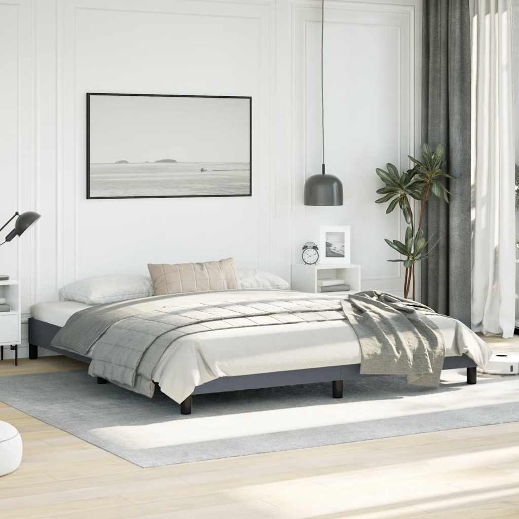 Bedframe zonder matras donkergrijs California King-formaat fluweel – afbeelding 5