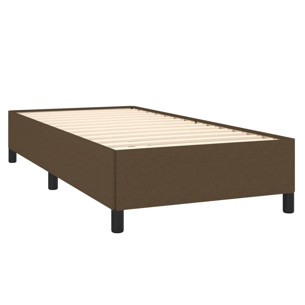 Bedframe zonder matras 100x200 cm stof donkerbruin – afbeelding 3