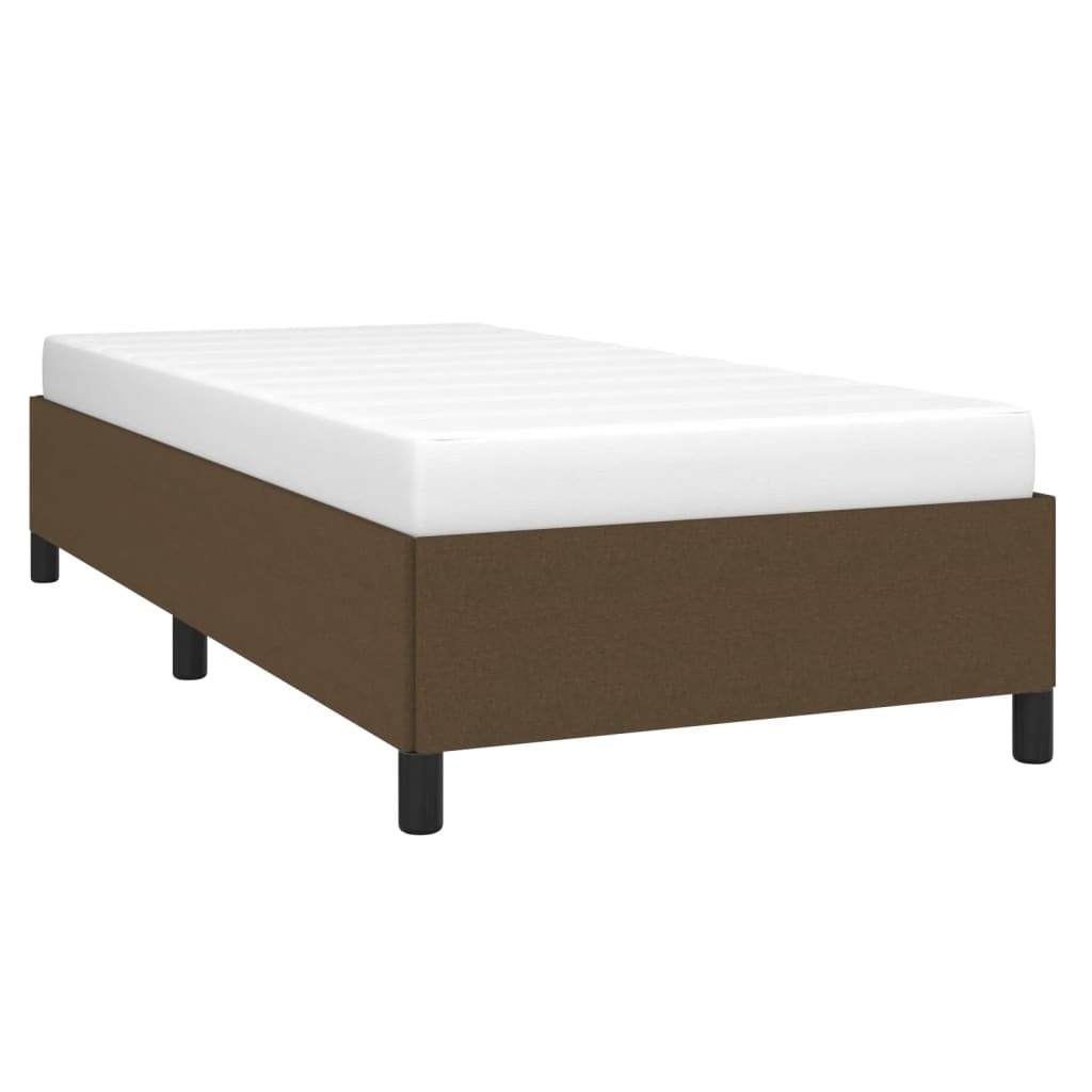 Bedframe zonder matras 100x200 cm stof donkerbruin – afbeelding 4