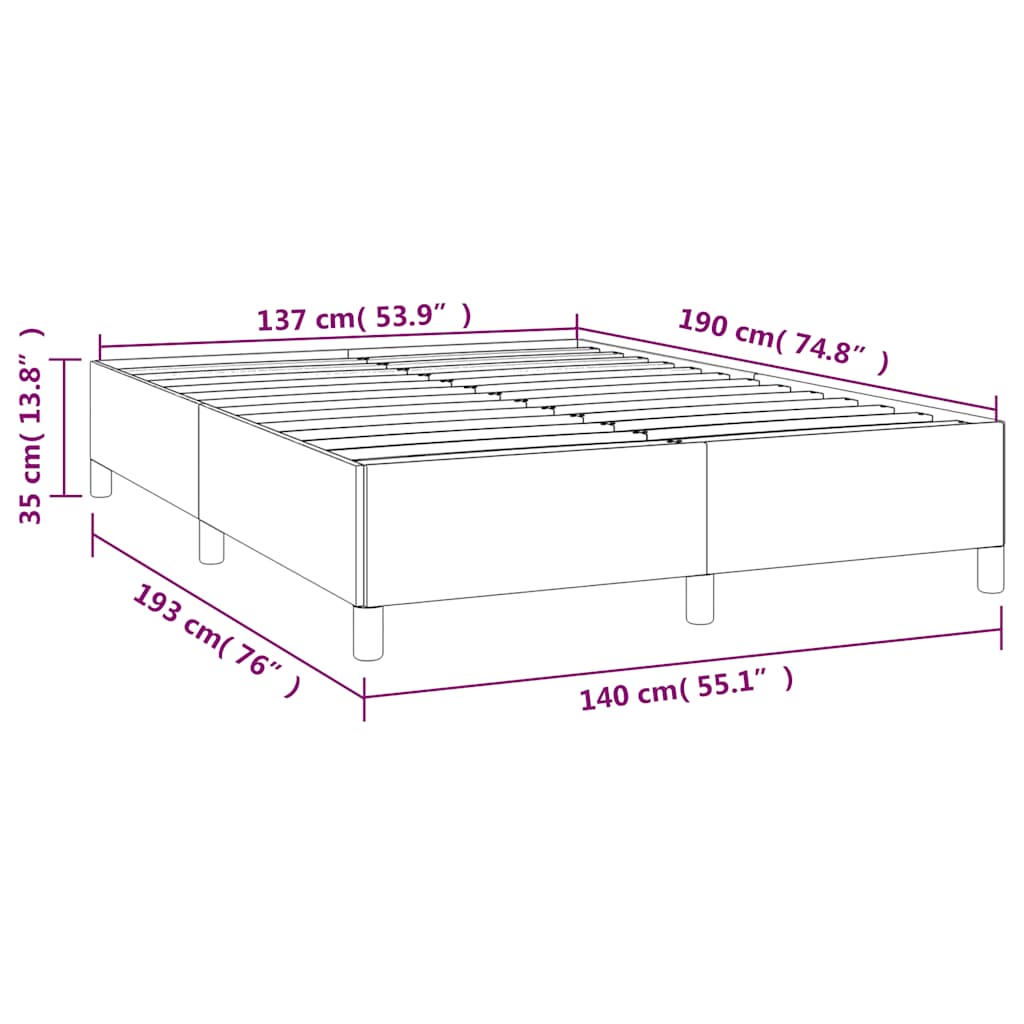 Bedframe zonder matras donkergrijs 137x190 cm stof – afbeelding 9