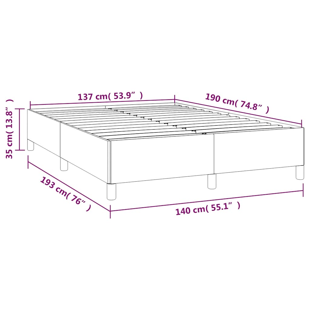 Bedframe zonder matras lichtgrijs 137x190 cm volledig fluweel – afbeelding 10