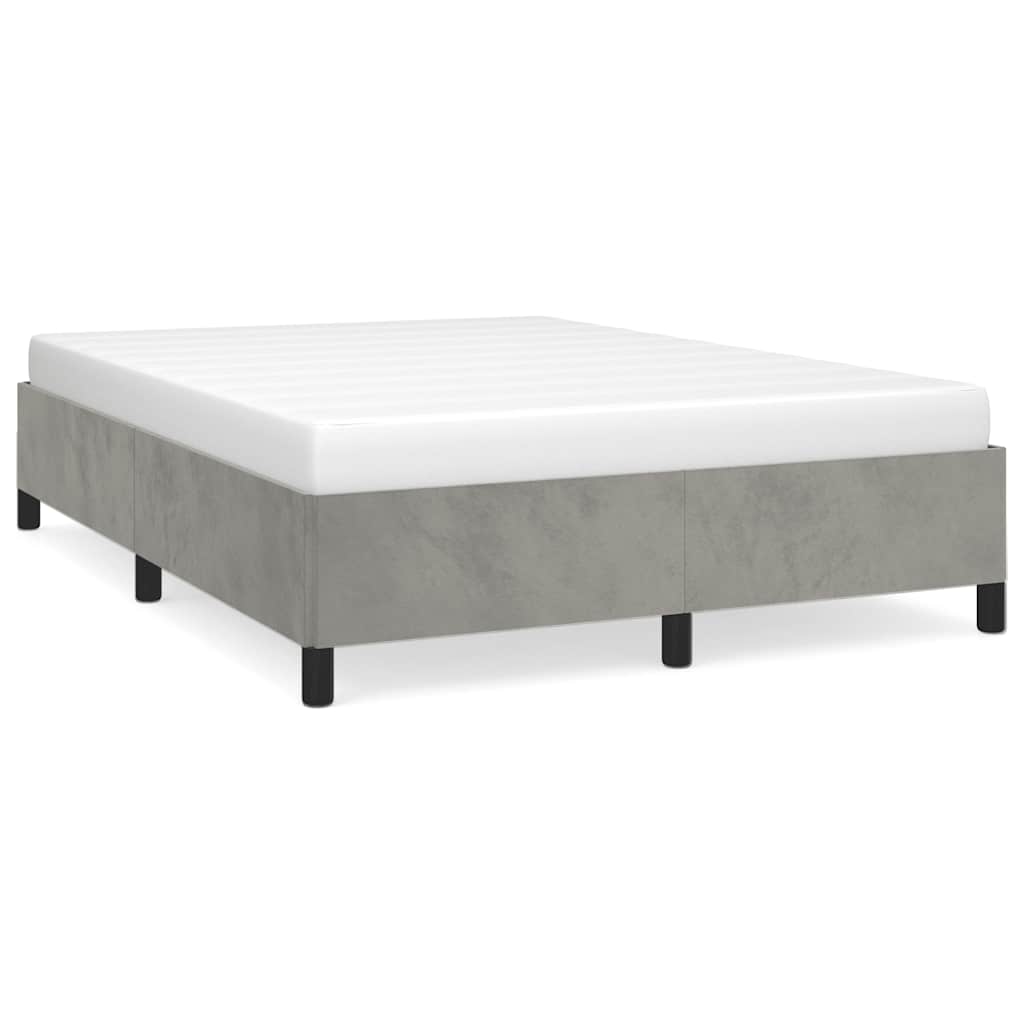 Bedframe zonder matras lichtgrijs 137x190 cm volledig fluweel – afbeelding 2